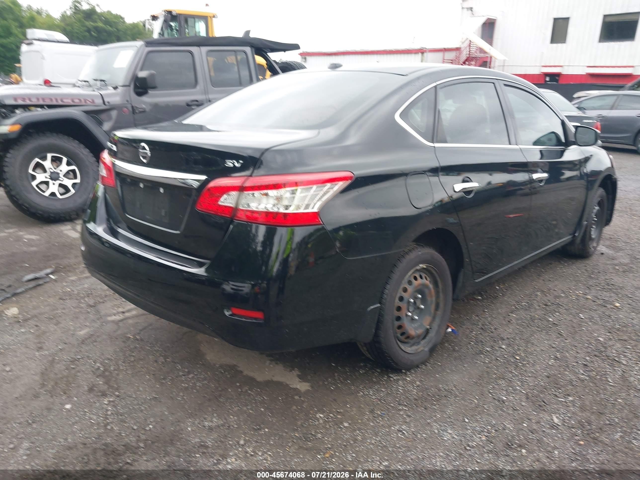 2015 Nissan Sentra Sv Black vin: 3N1AB7AP5FL685422