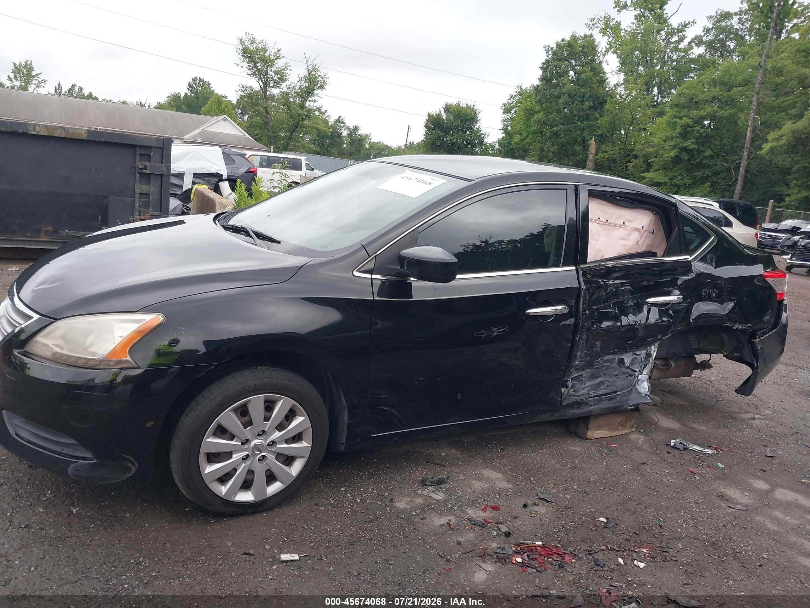 2015 Nissan Sentra Sv Black vin: 3N1AB7AP5FL685422