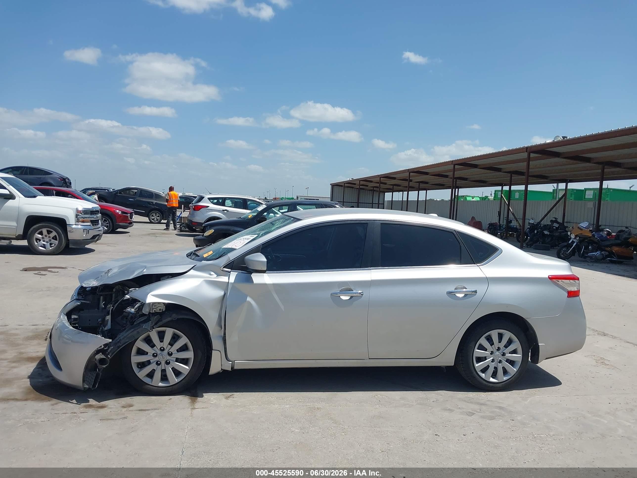 2015 Nissan Sentra Sv Silver vin: 3N1AB7AP5FY214163