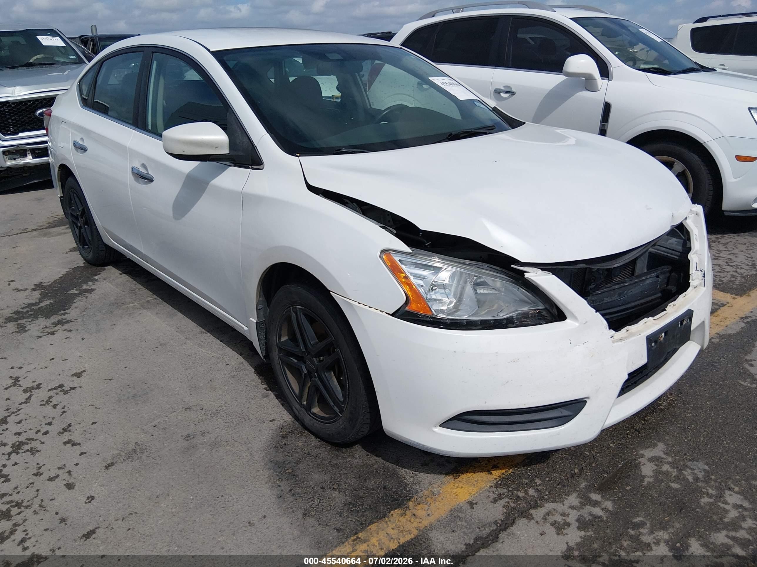 2015 Nissan Sentra Sv White vin: 3N1AB7AP5FY221341