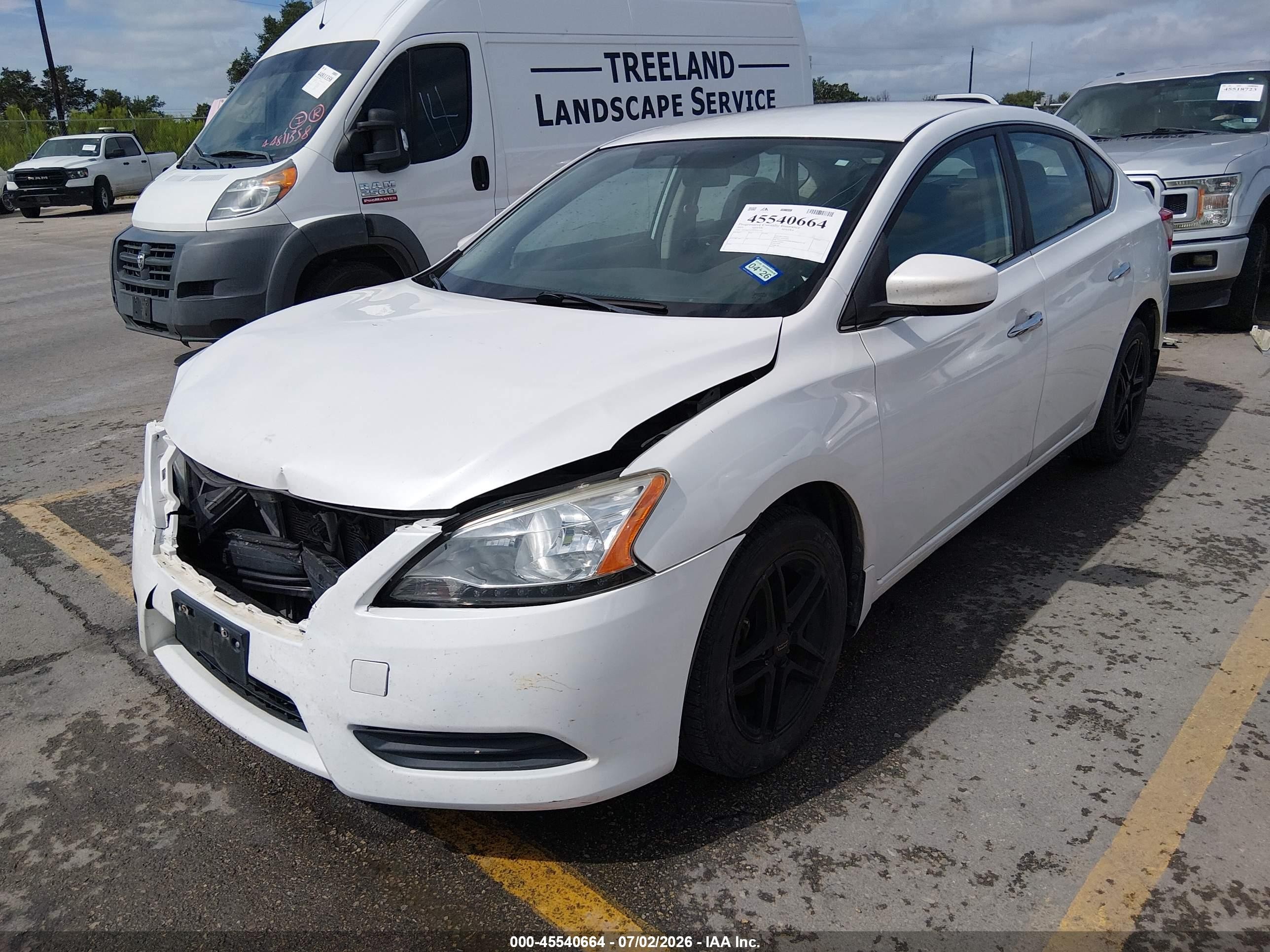 2015 Nissan Sentra Sv White vin: 3N1AB7AP5FY221341