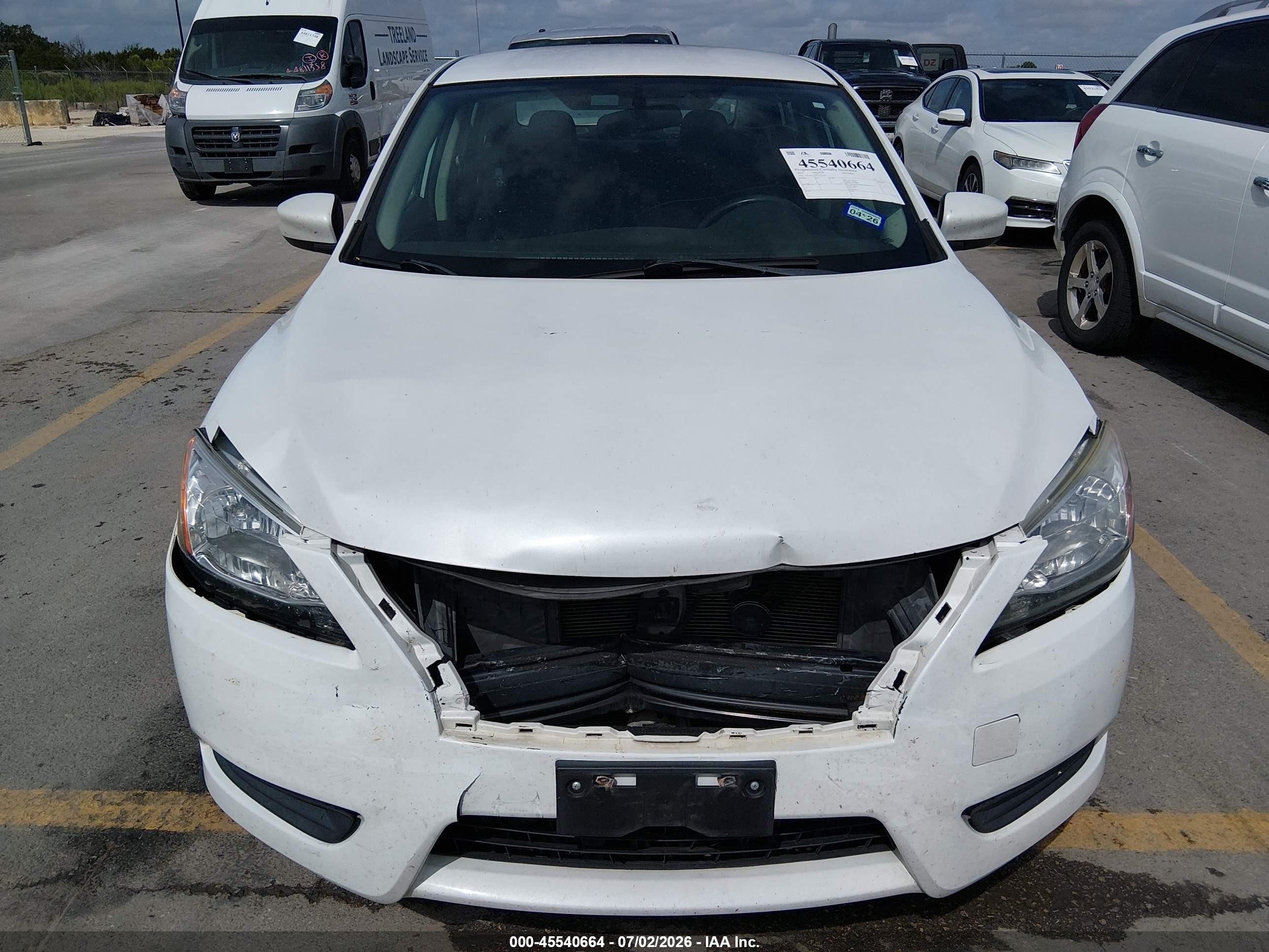 2015 Nissan Sentra Sv White vin: 3N1AB7AP5FY221341