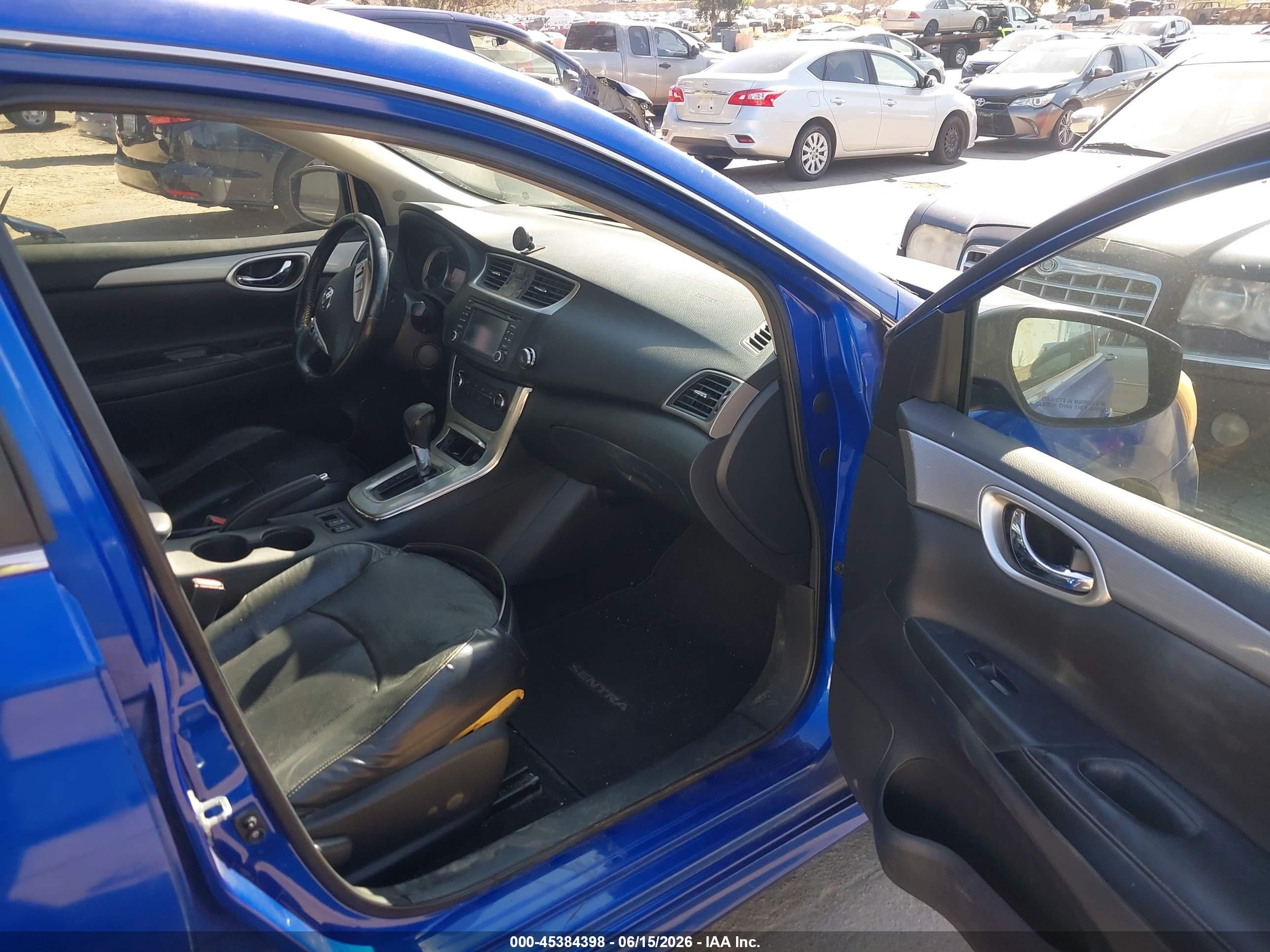 2015 Nissan Sentra Sr Blue vin: 3N1AB7AP5FY228855