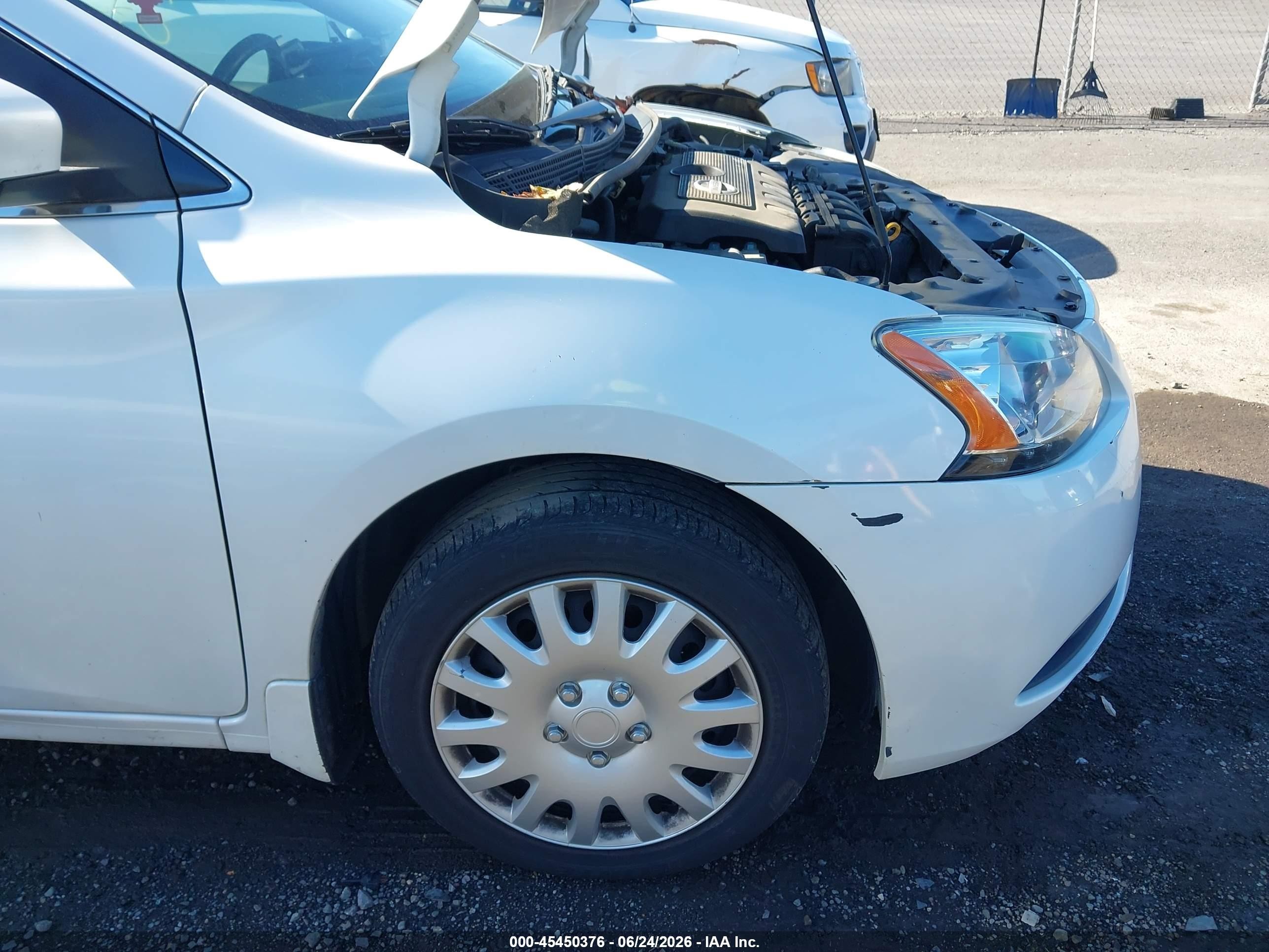 2015 Nissan Sentra Sv White vin: 3N1AB7AP5FY236017