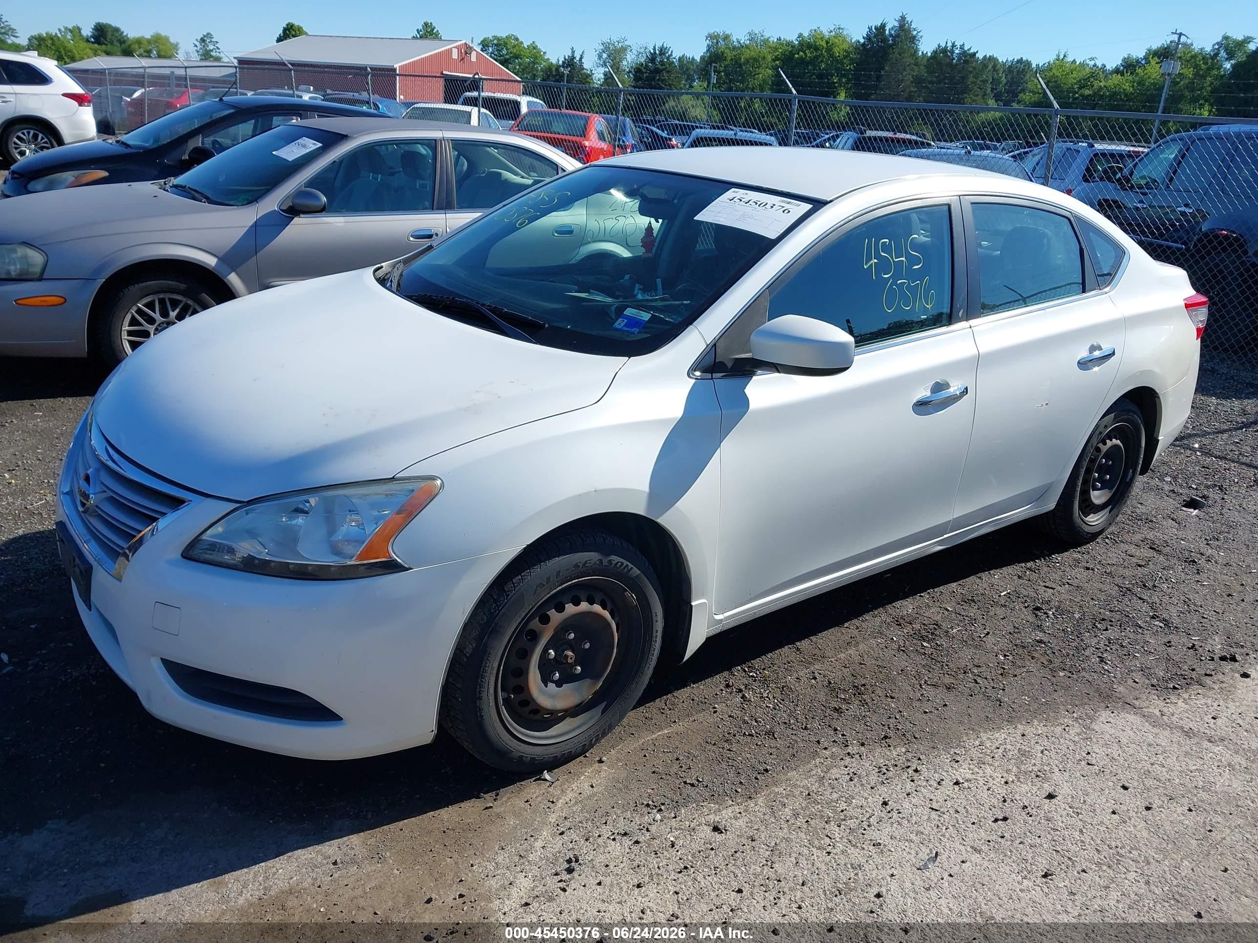 2015 Nissan Sentra Sv White vin: 3N1AB7AP5FY236017