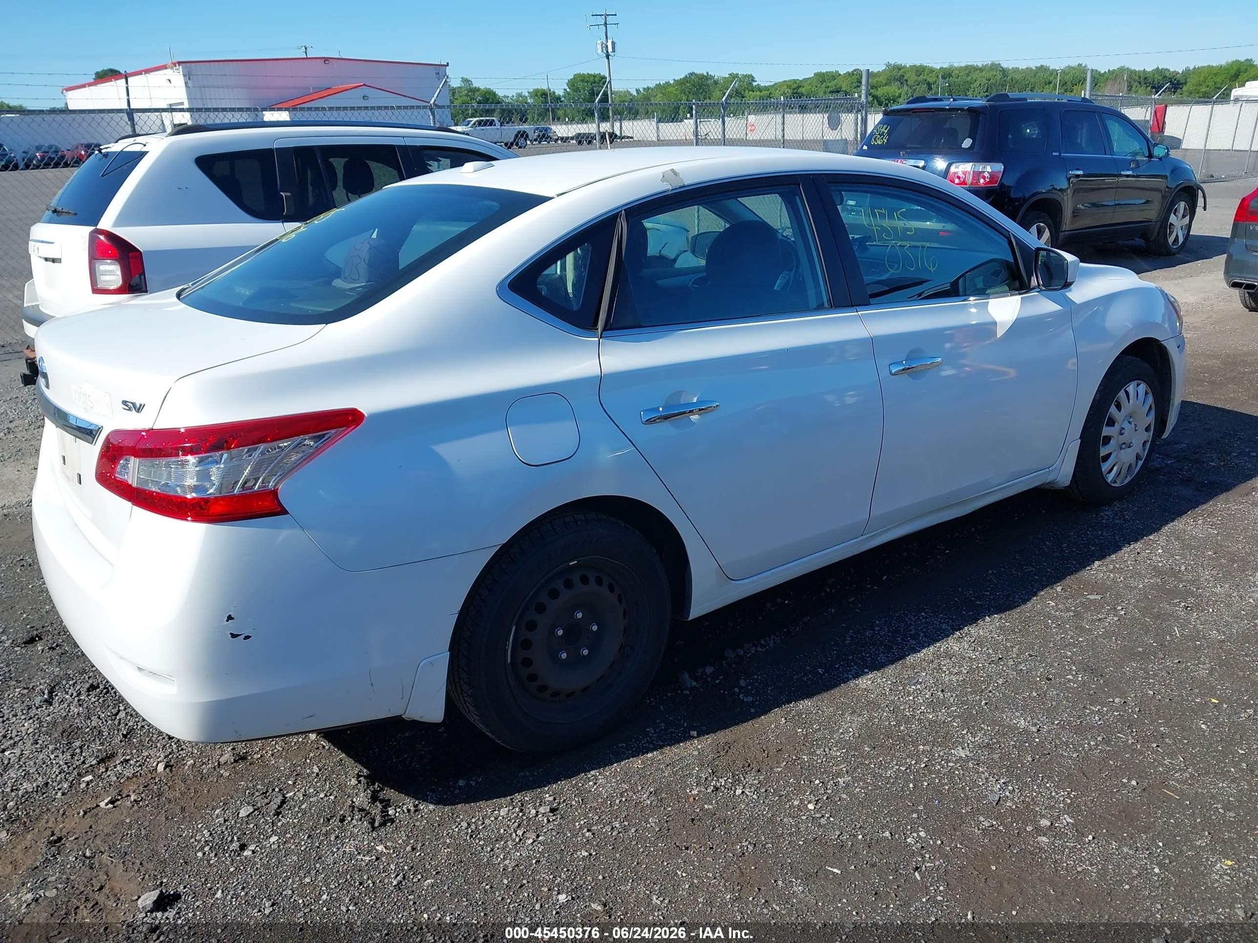 2015 Nissan Sentra Sv White vin: 3N1AB7AP5FY236017