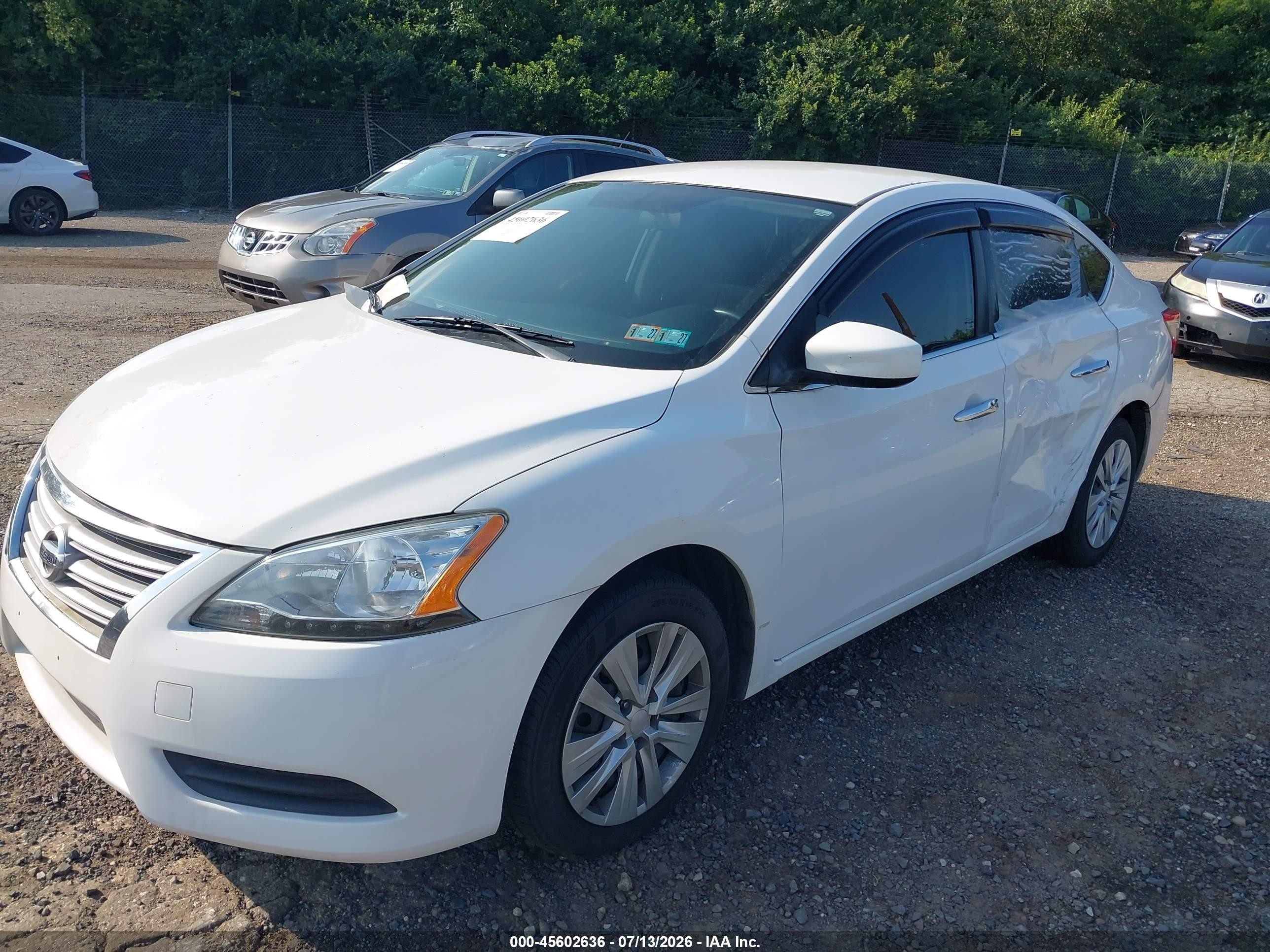 2015 Nissan Sentra Fe+ S/s/sl/sr/sv White vin: 3N1AB7AP5FY248412