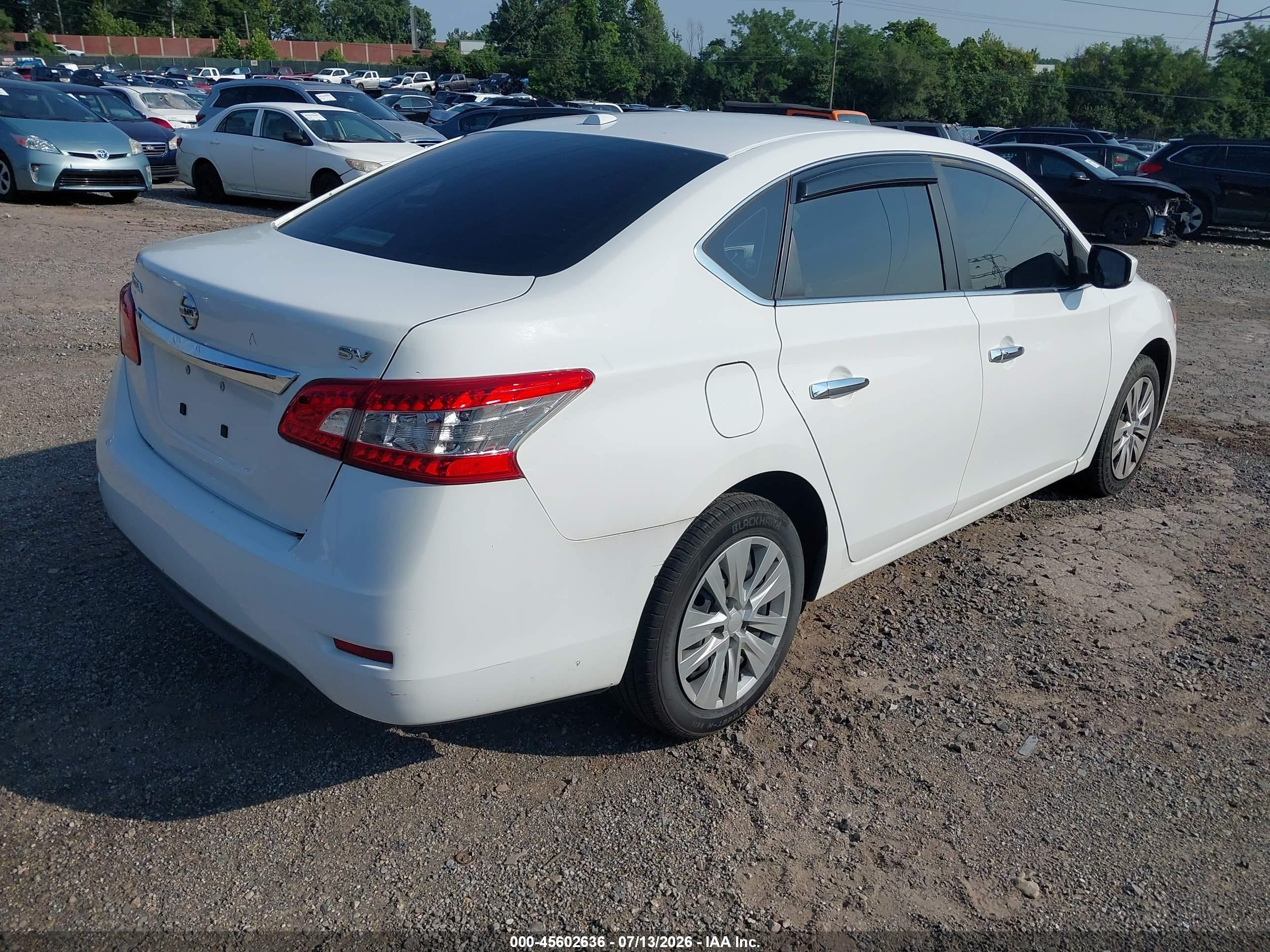 2015 Nissan Sentra Fe+ S/s/sl/sr/sv White vin: 3N1AB7AP5FY248412