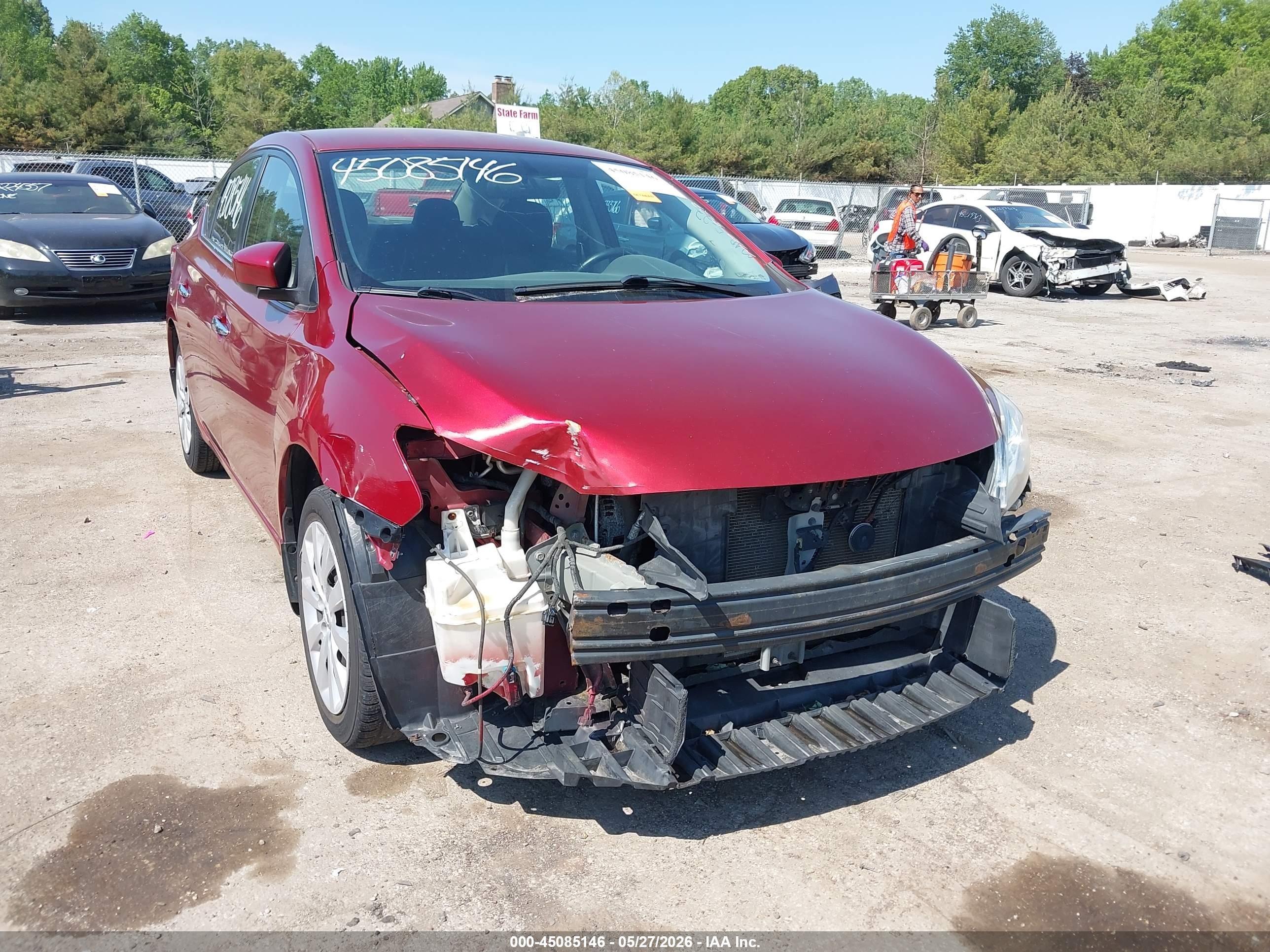 2015 Nissan Sentra Sv Red vin: 3N1AB7AP5FY256641