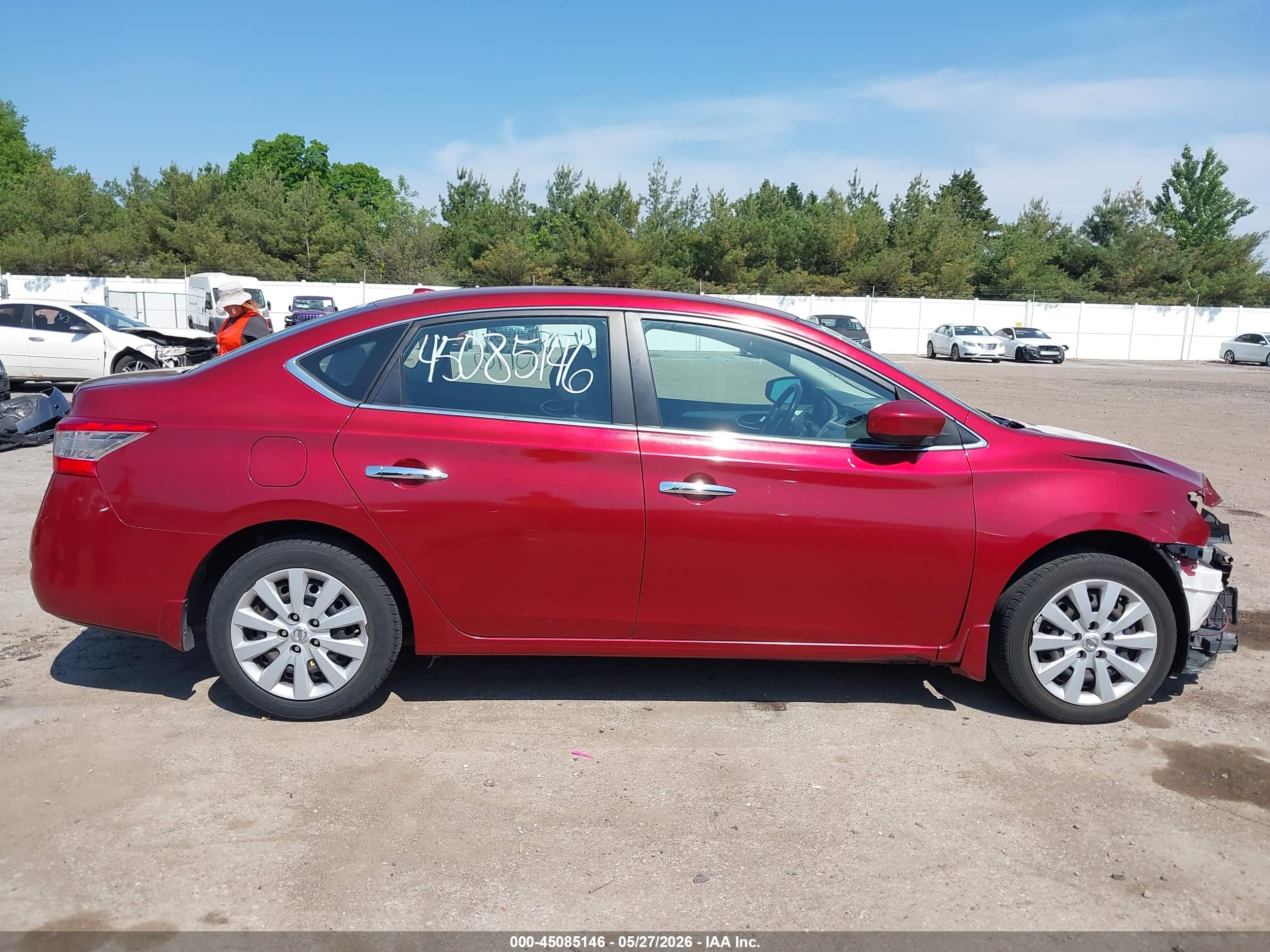 2015 Nissan Sentra Sv Red vin: 3N1AB7AP5FY256641