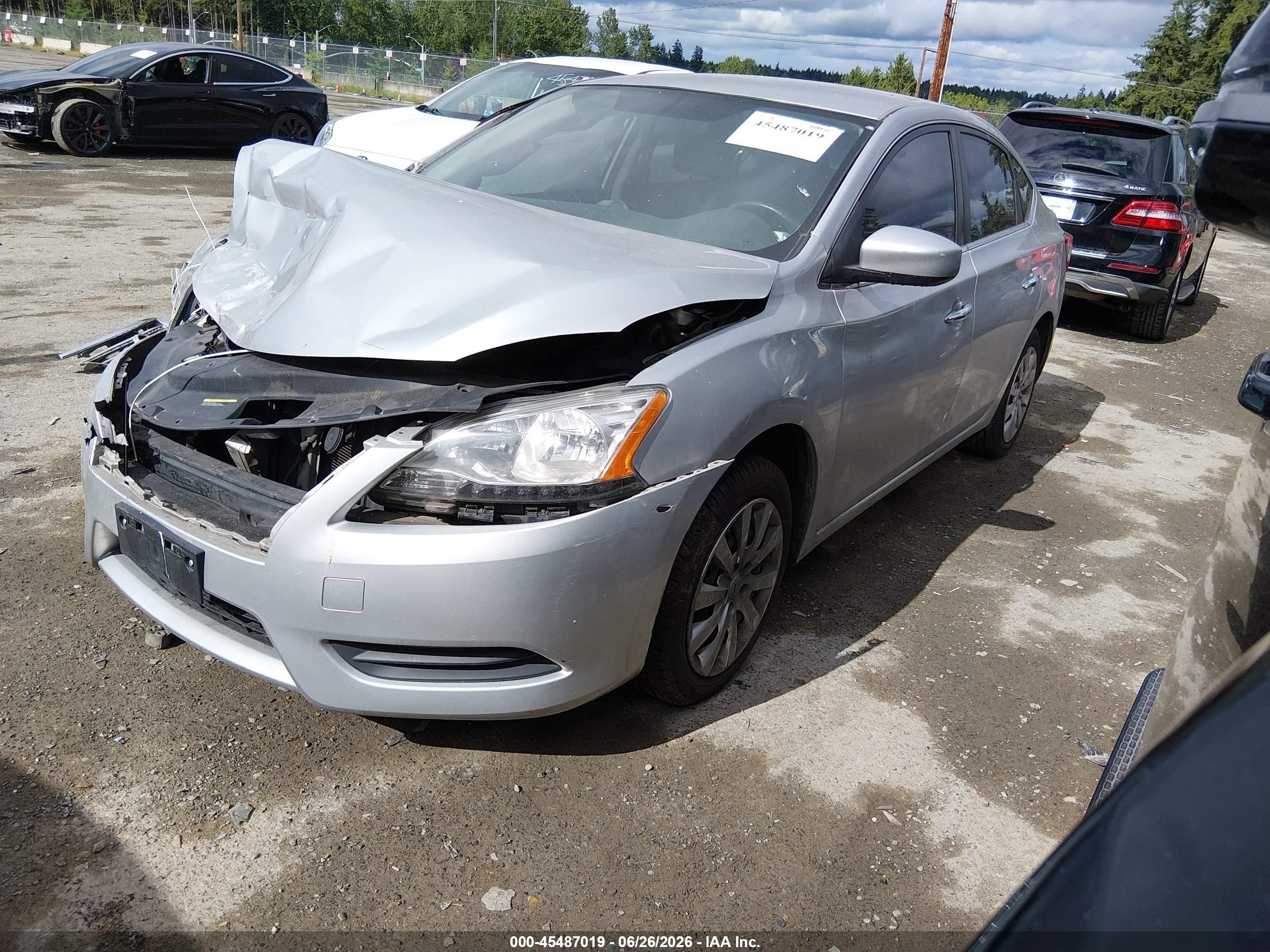 2015 Nissan Sentra Fe+ S/s/sl/sr/sv Silver vin: 3N1AB7AP5FY275321