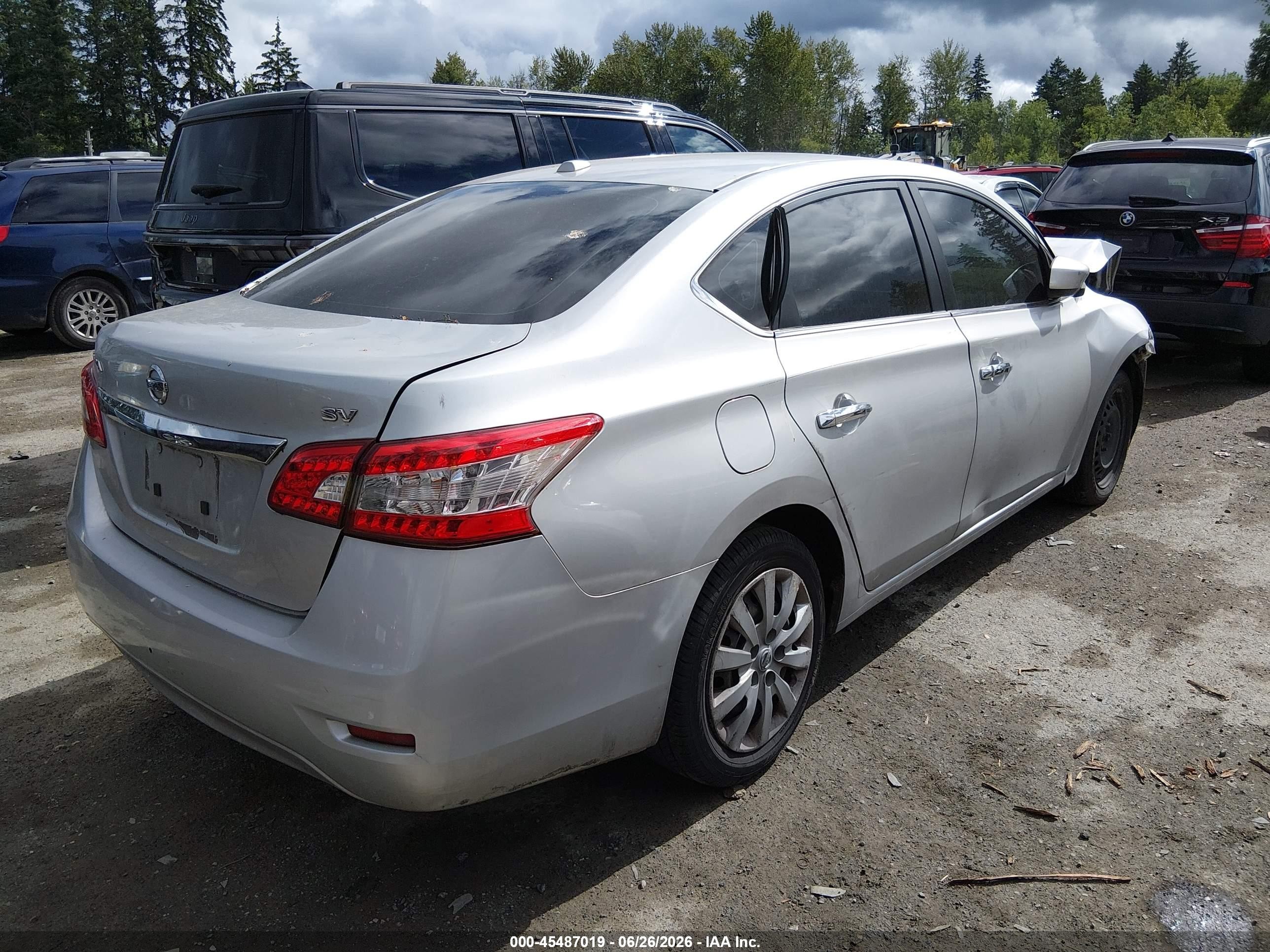 2015 Nissan Sentra Fe+ S/s/sl/sr/sv Silver vin: 3N1AB7AP5FY275321