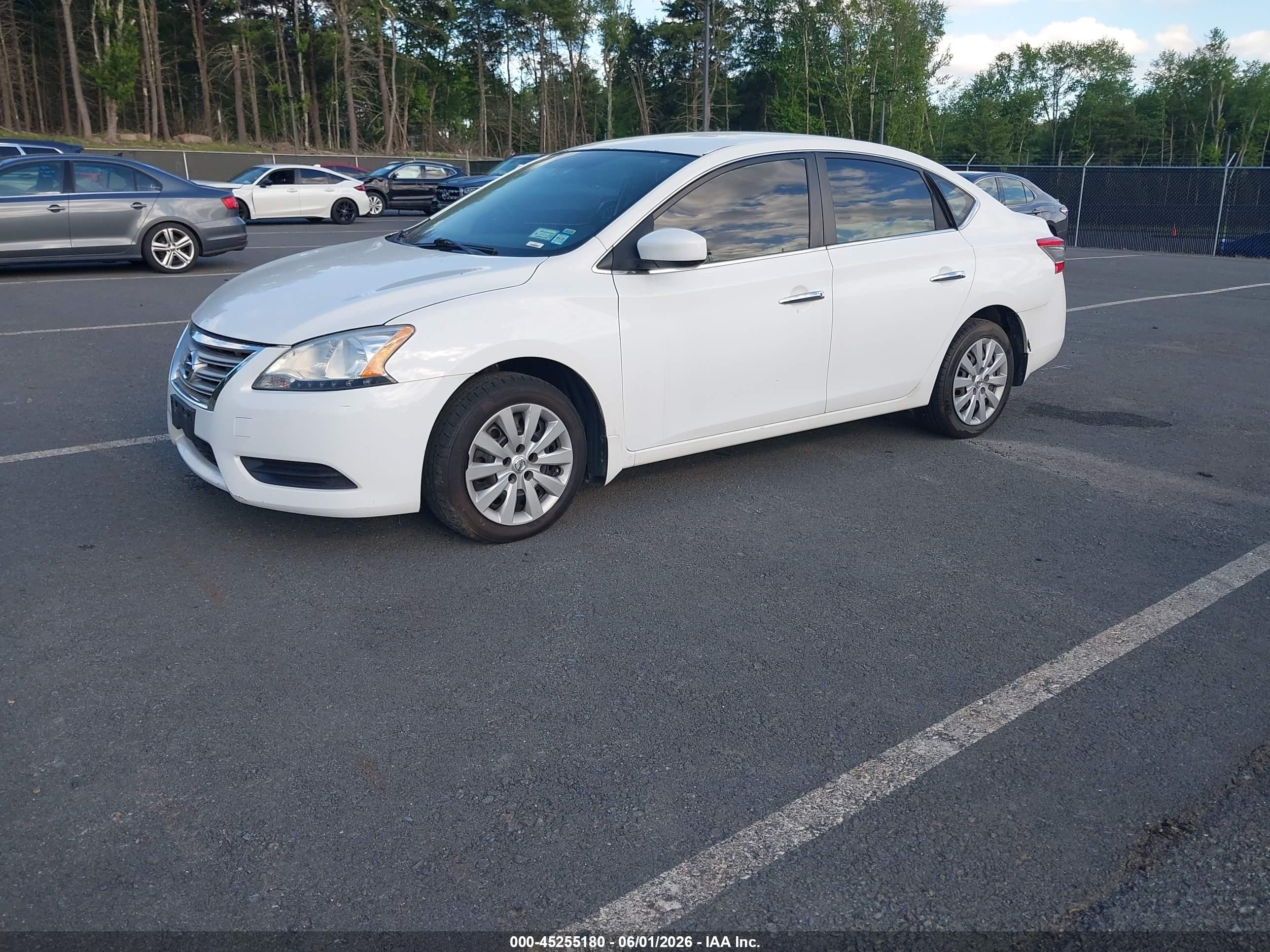 2015 Nissan Sentra S White vin: 3N1AB7AP5FY278297