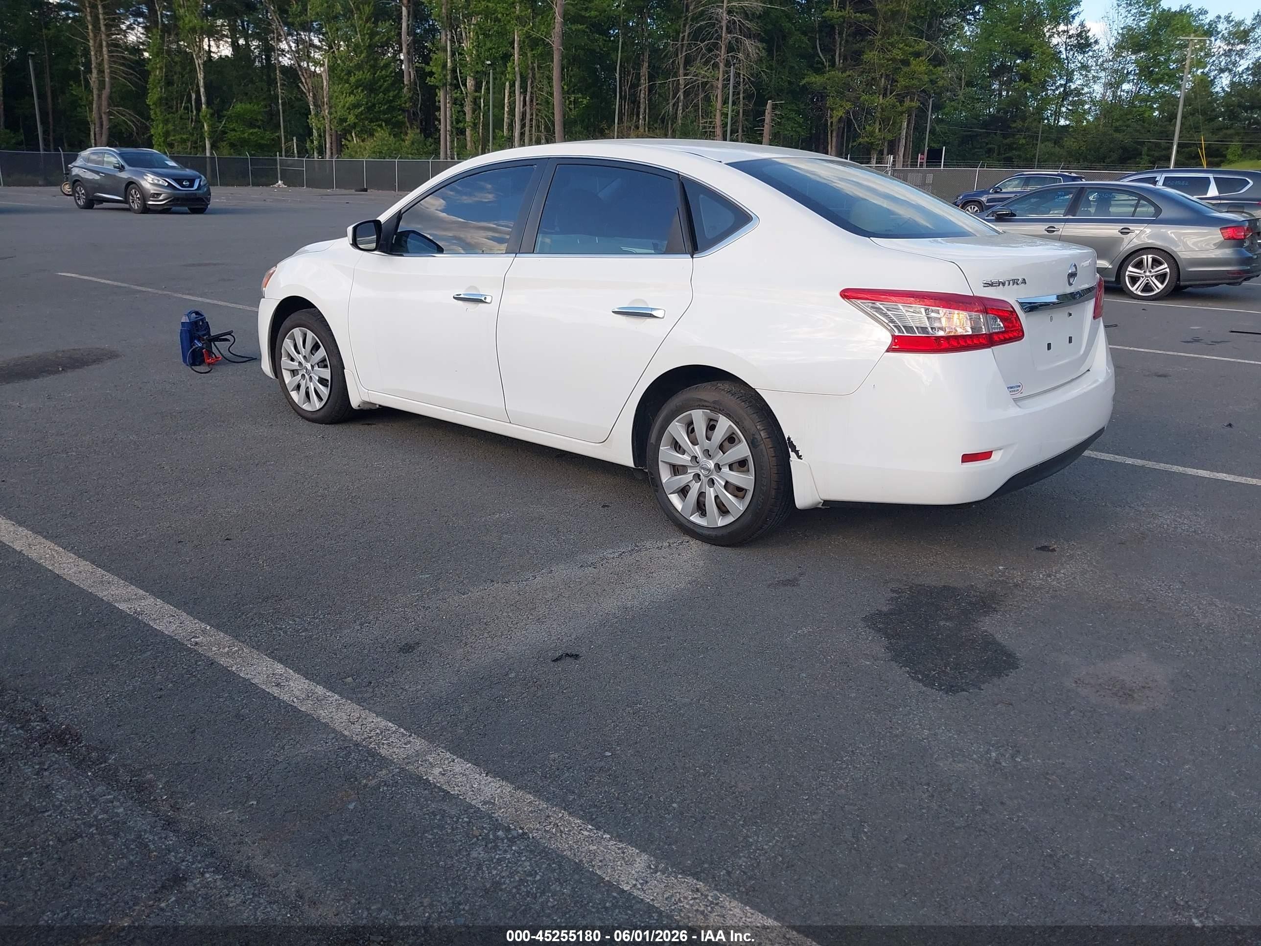 2015 Nissan Sentra S White vin: 3N1AB7AP5FY278297