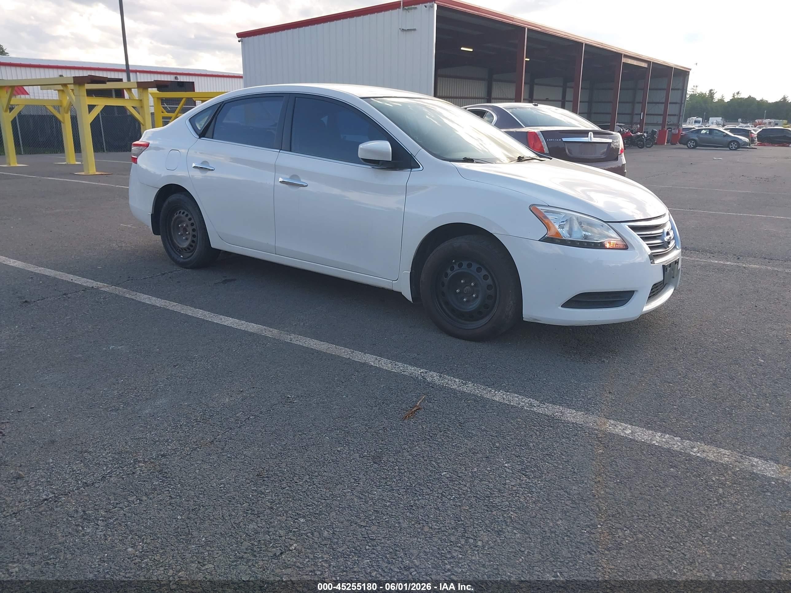 2015 Nissan Sentra S White vin: 3N1AB7AP5FY278297