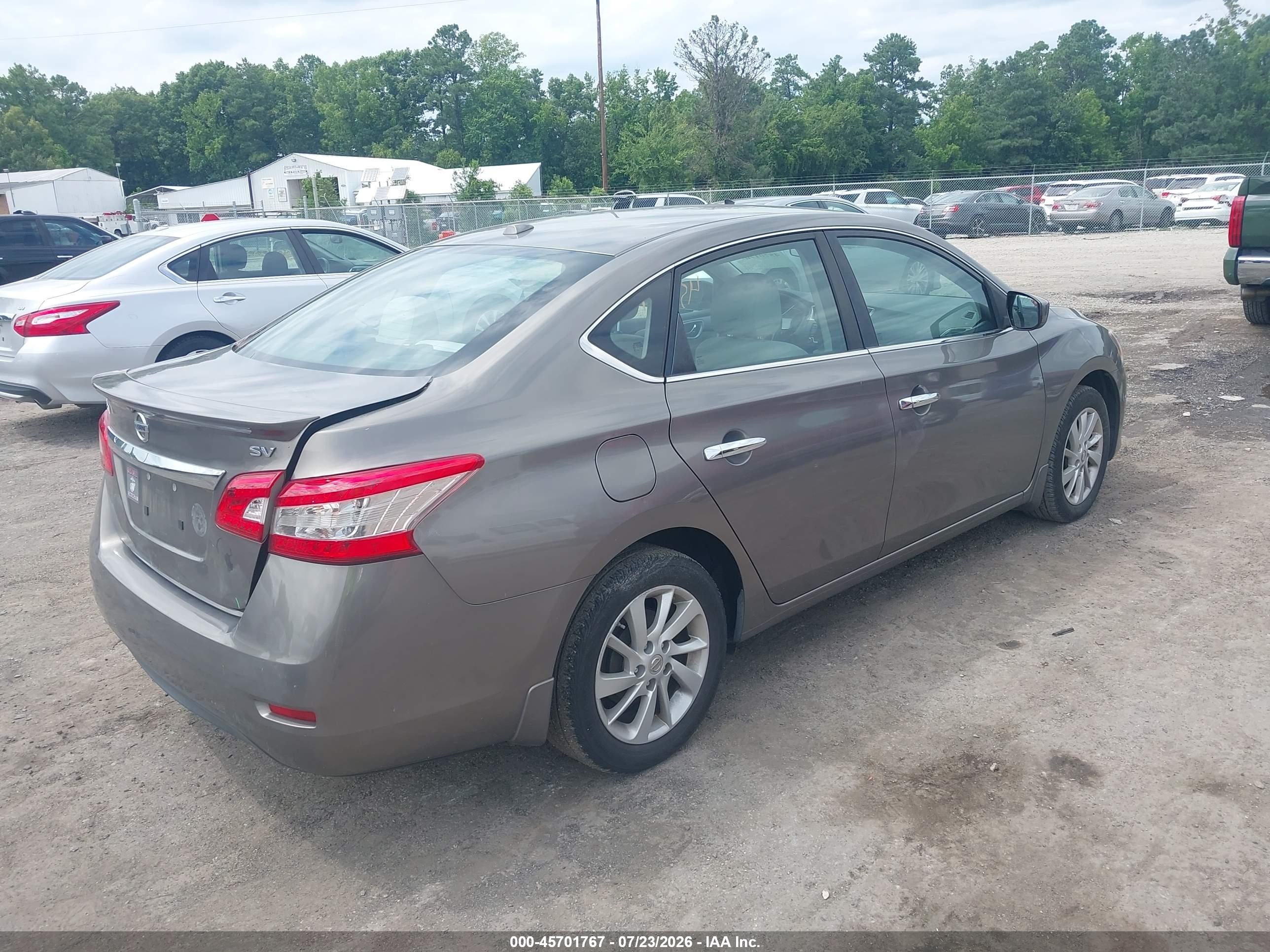 2015 Nissan Sentra Sv Gray vin: 3N1AB7AP5FY298291
