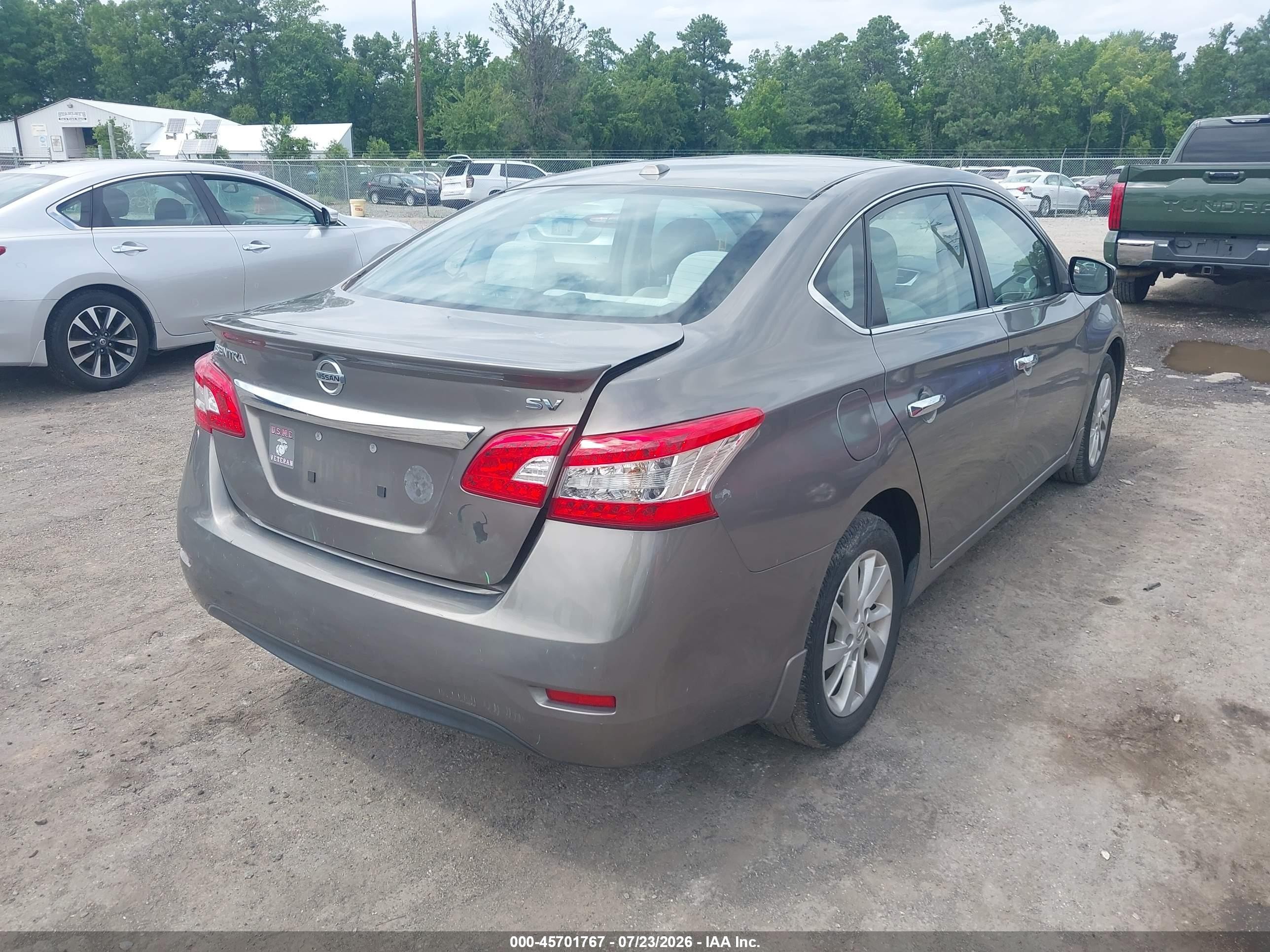 2015 Nissan Sentra Sv Gray vin: 3N1AB7AP5FY298291