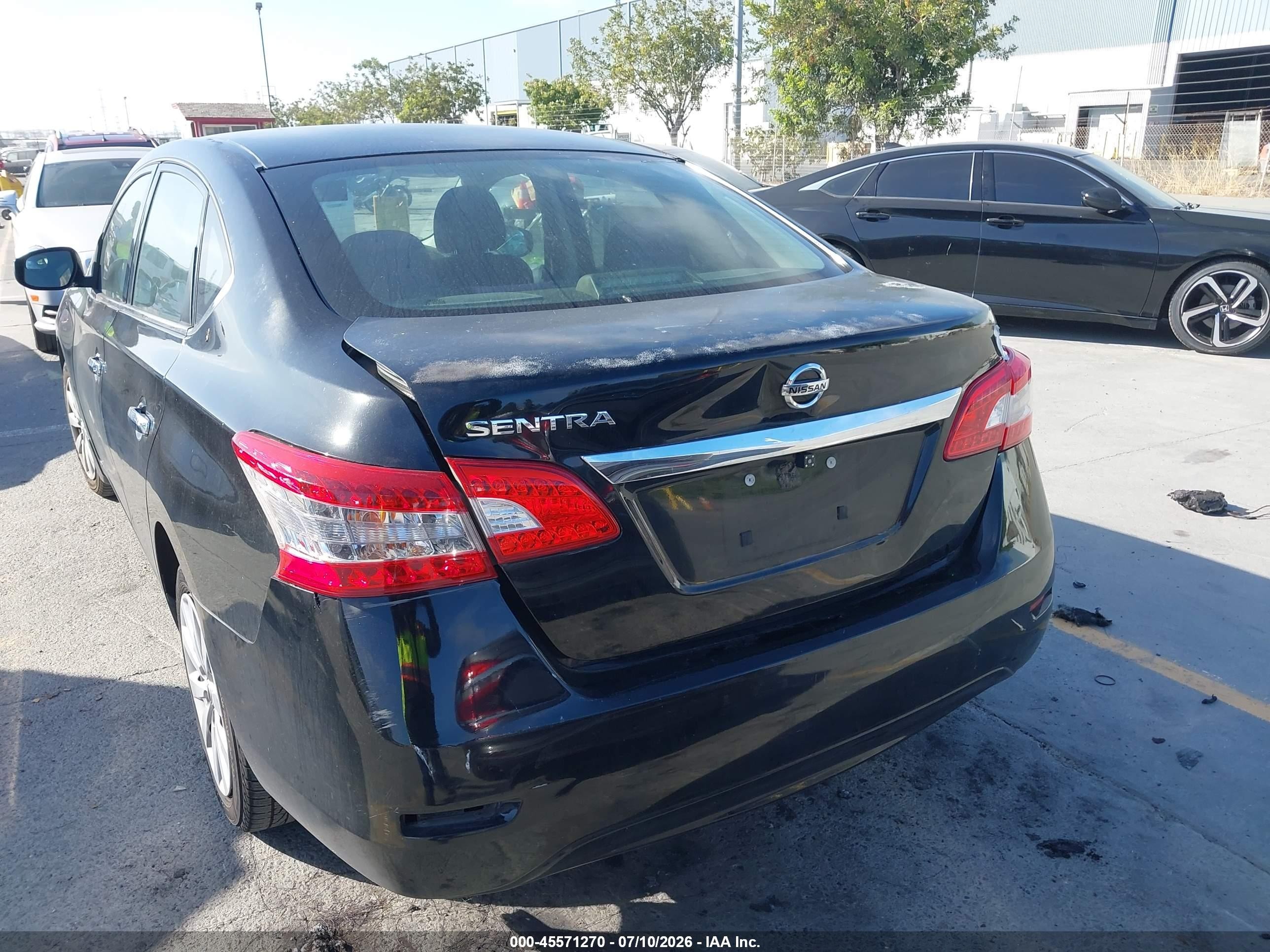 2015 Nissan Sentra S Black vin: 3N1AB7AP5FY300945