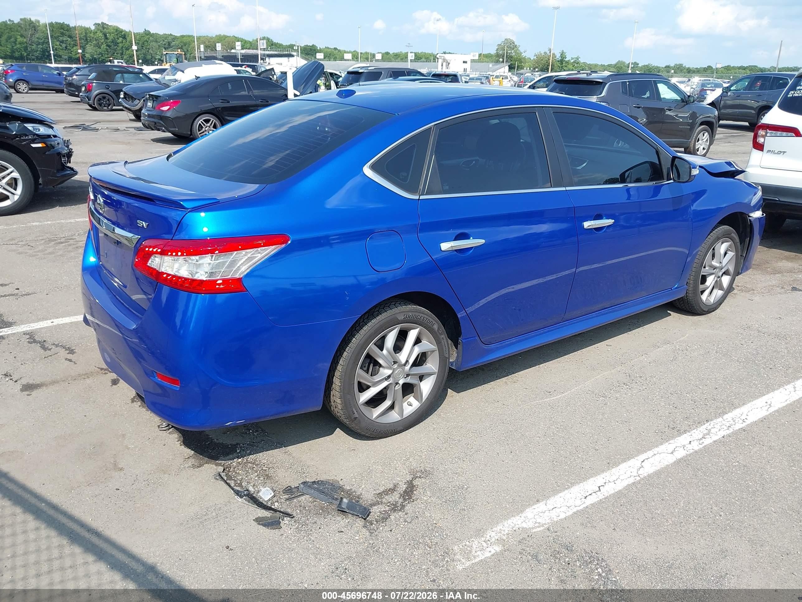 2015 Nissan Sentra Sr Синий vin: 3N1AB7AP5FY312996