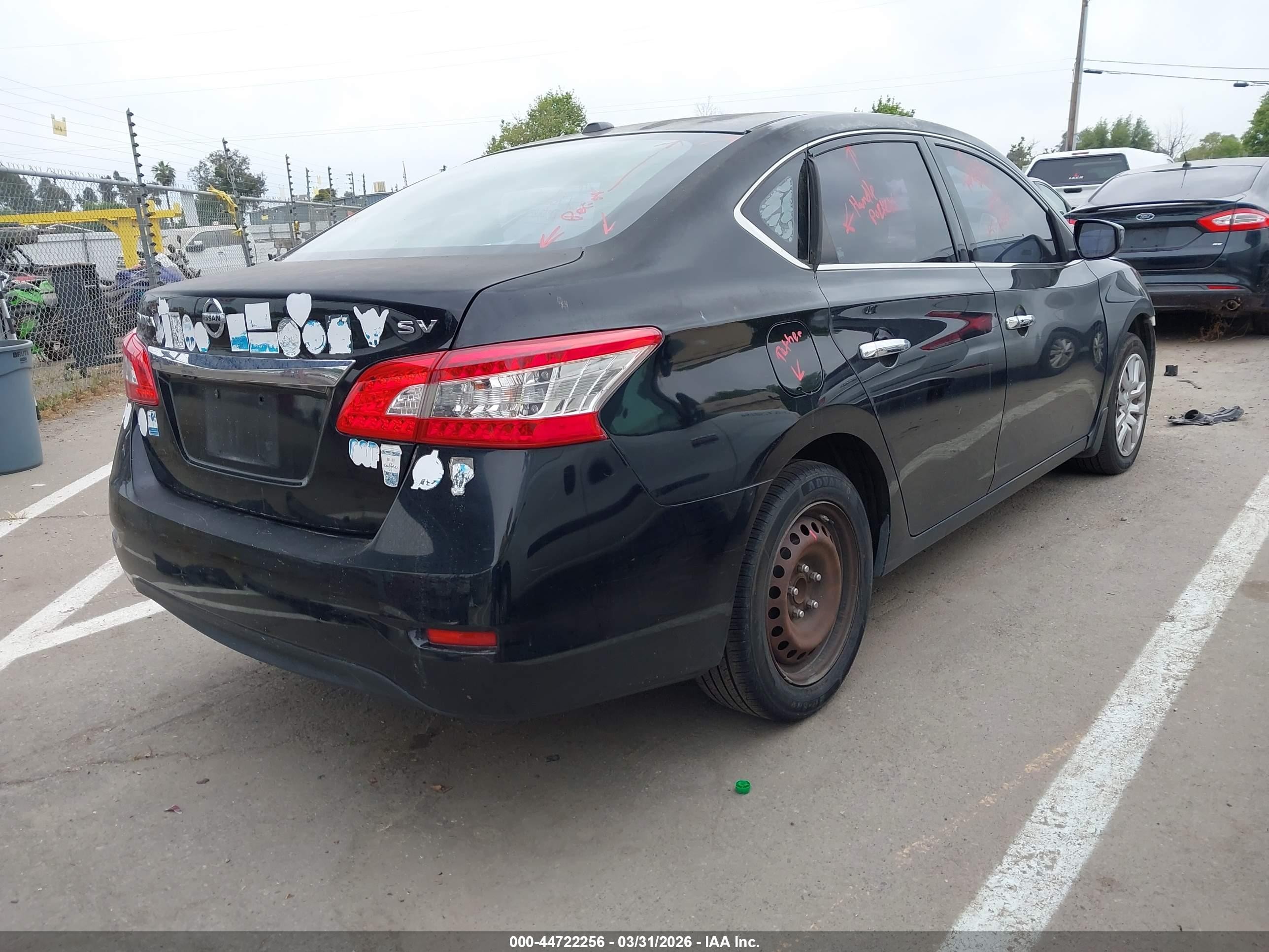 2015 Nissan Sentra Fe+ S/s/sl/sr/sv Black vin: 3N1AB7AP5FY313873