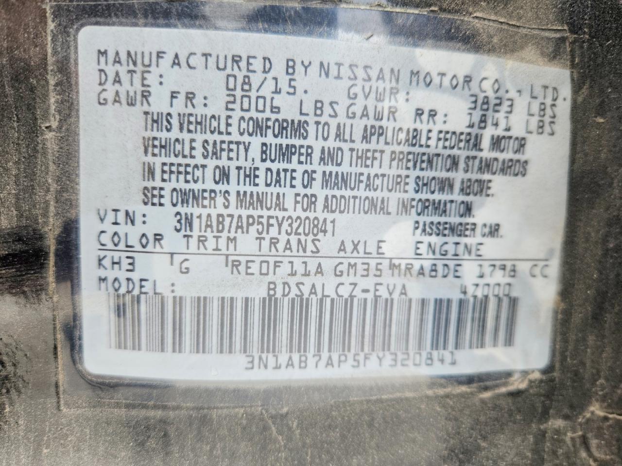 2015 Nissan Sentra S Black vin: 3N1AB7AP5FY320841