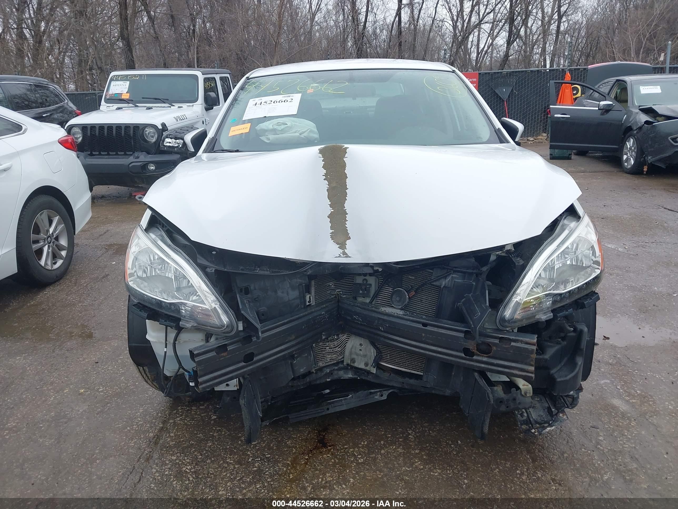 2015 Nissan Sentra S White vin: 3N1AB7AP5FY339003