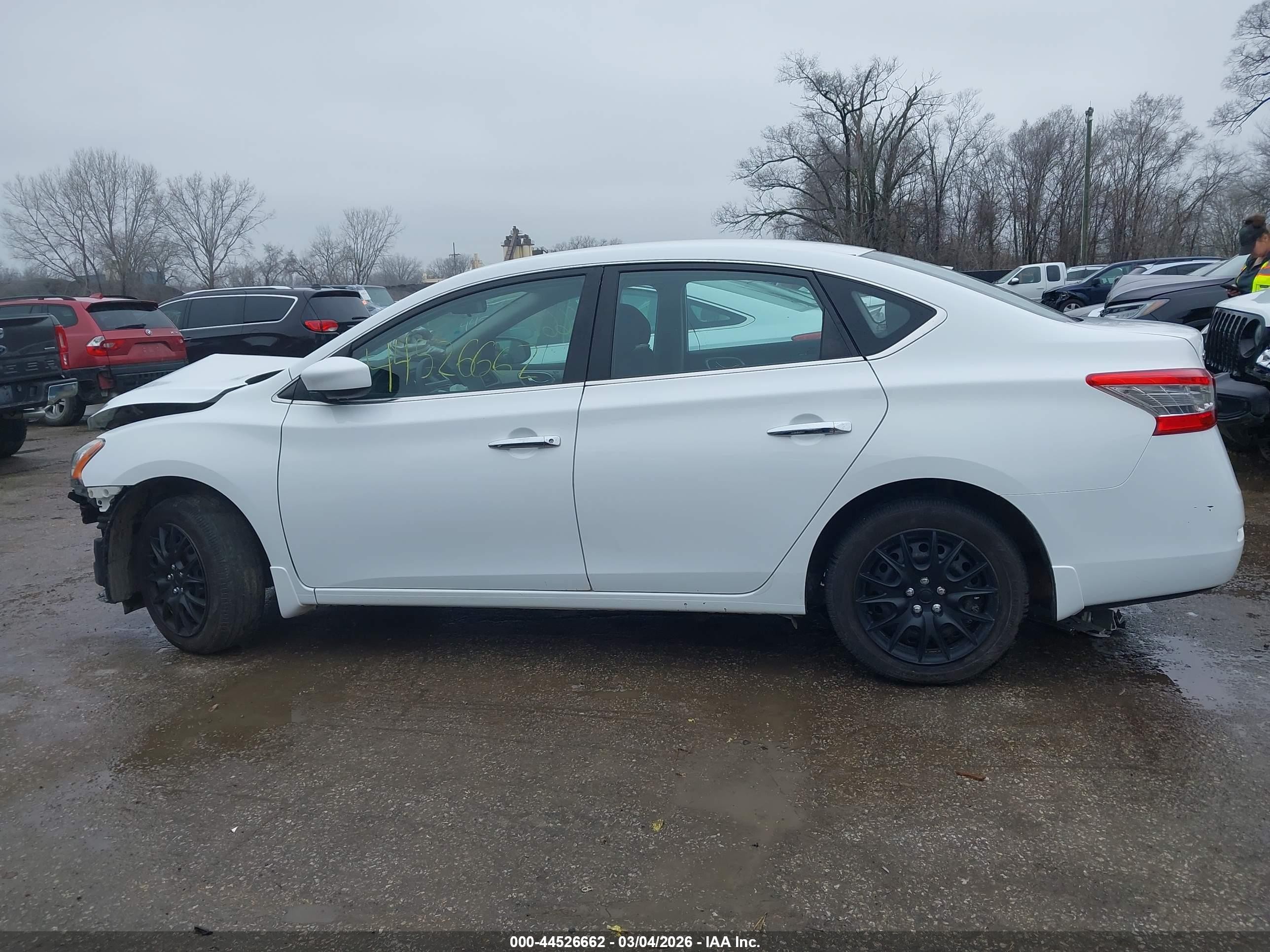 2015 Nissan Sentra S White vin: 3N1AB7AP5FY339003