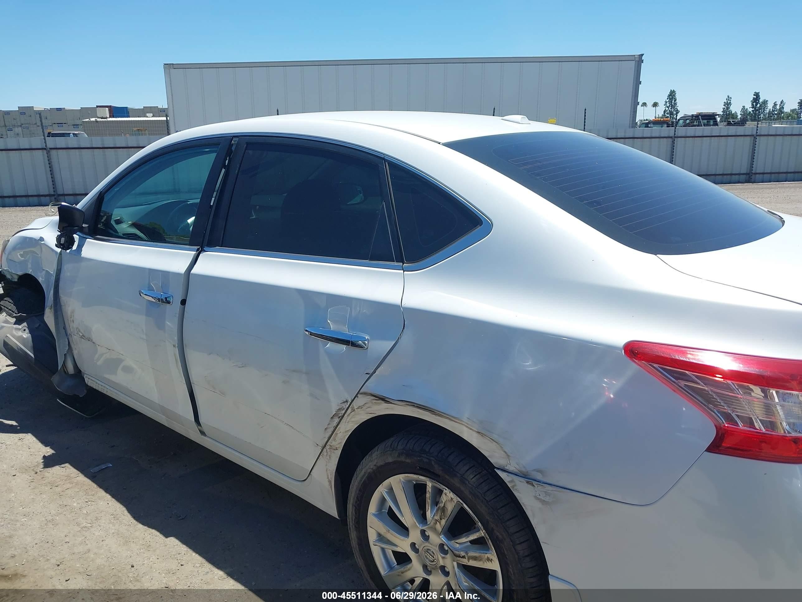 2015 Nissan Sentra Sl White vin: 3N1AB7AP5FY343021