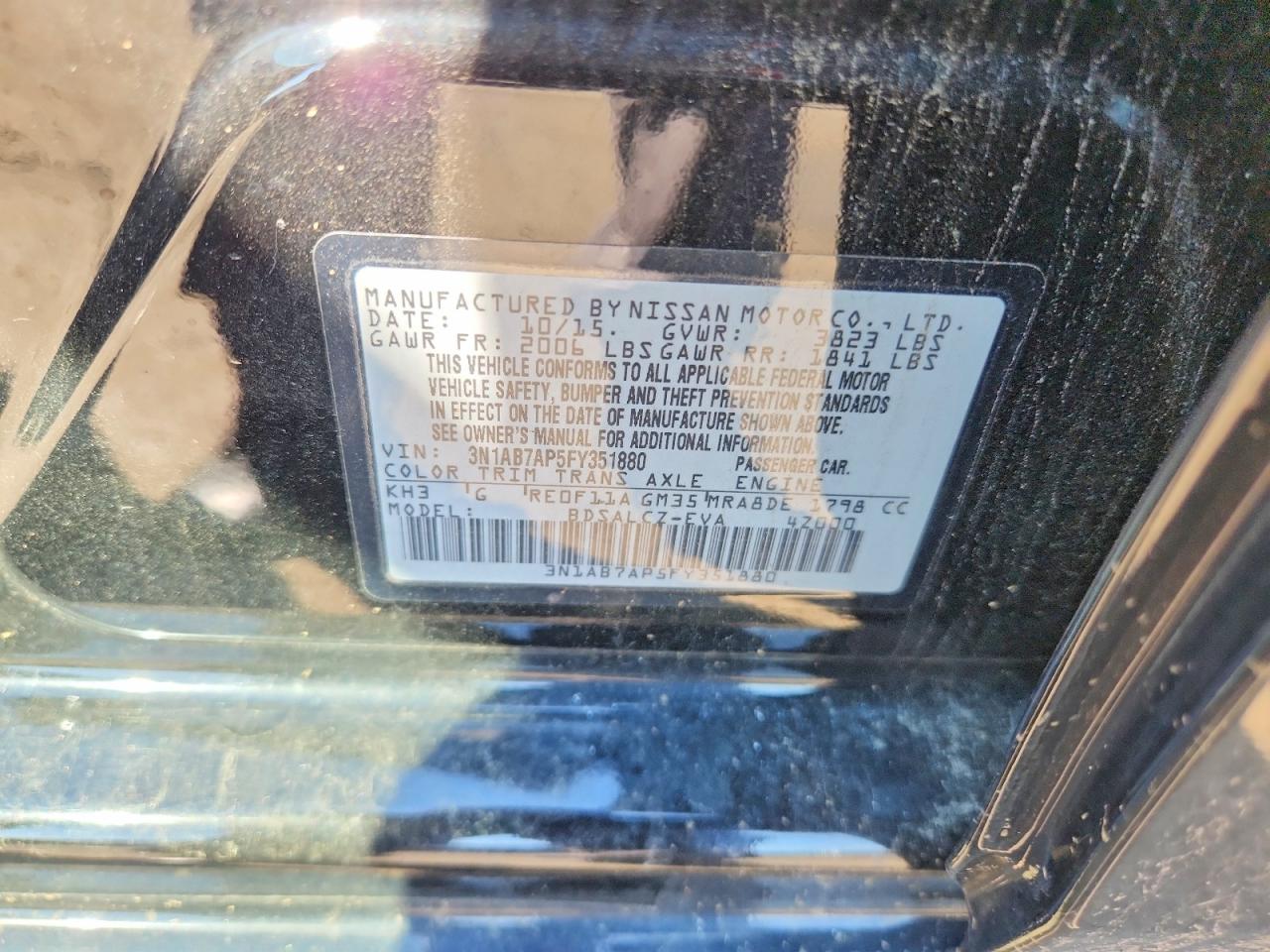 2015 Nissan Sentra S Black vin: 3N1AB7AP5FY351880