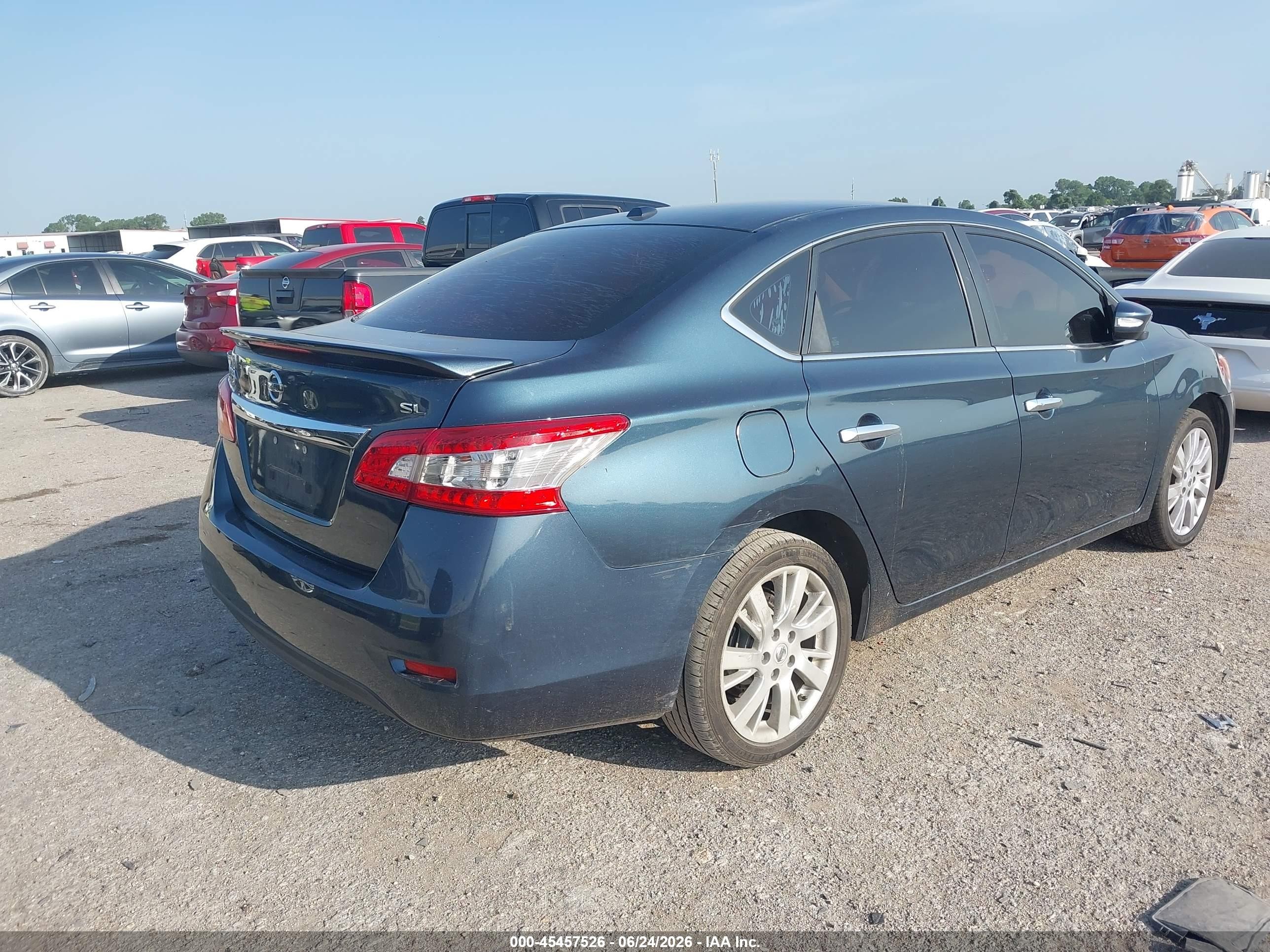 2015 Nissan Sentra Fe+ S/s/sl/sr/sv Light Blue vin: 3N1AB7AP5FY352219