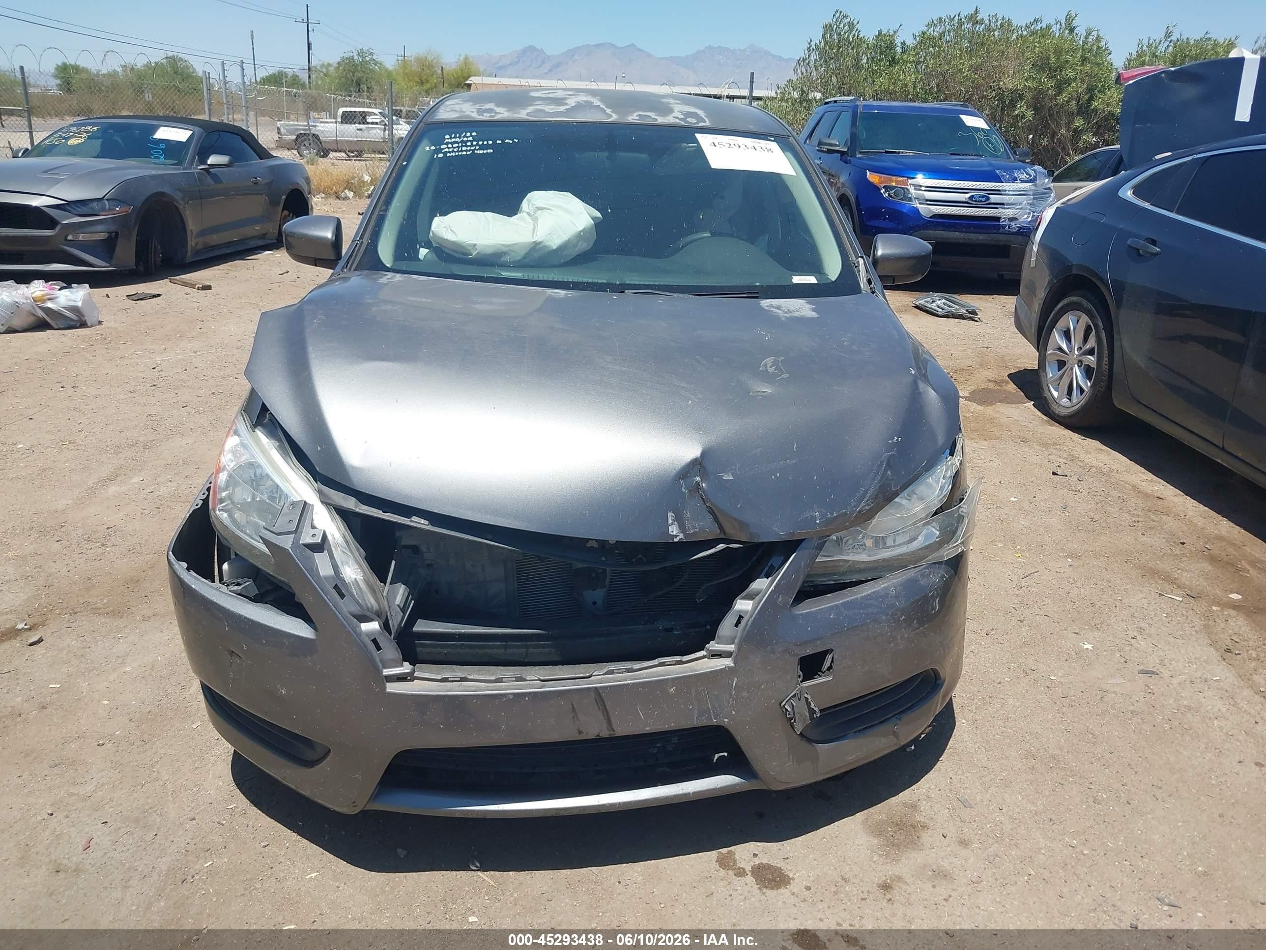 2015 Nissan Sentra S Серый vin: 3N1AB7AP5FY353547