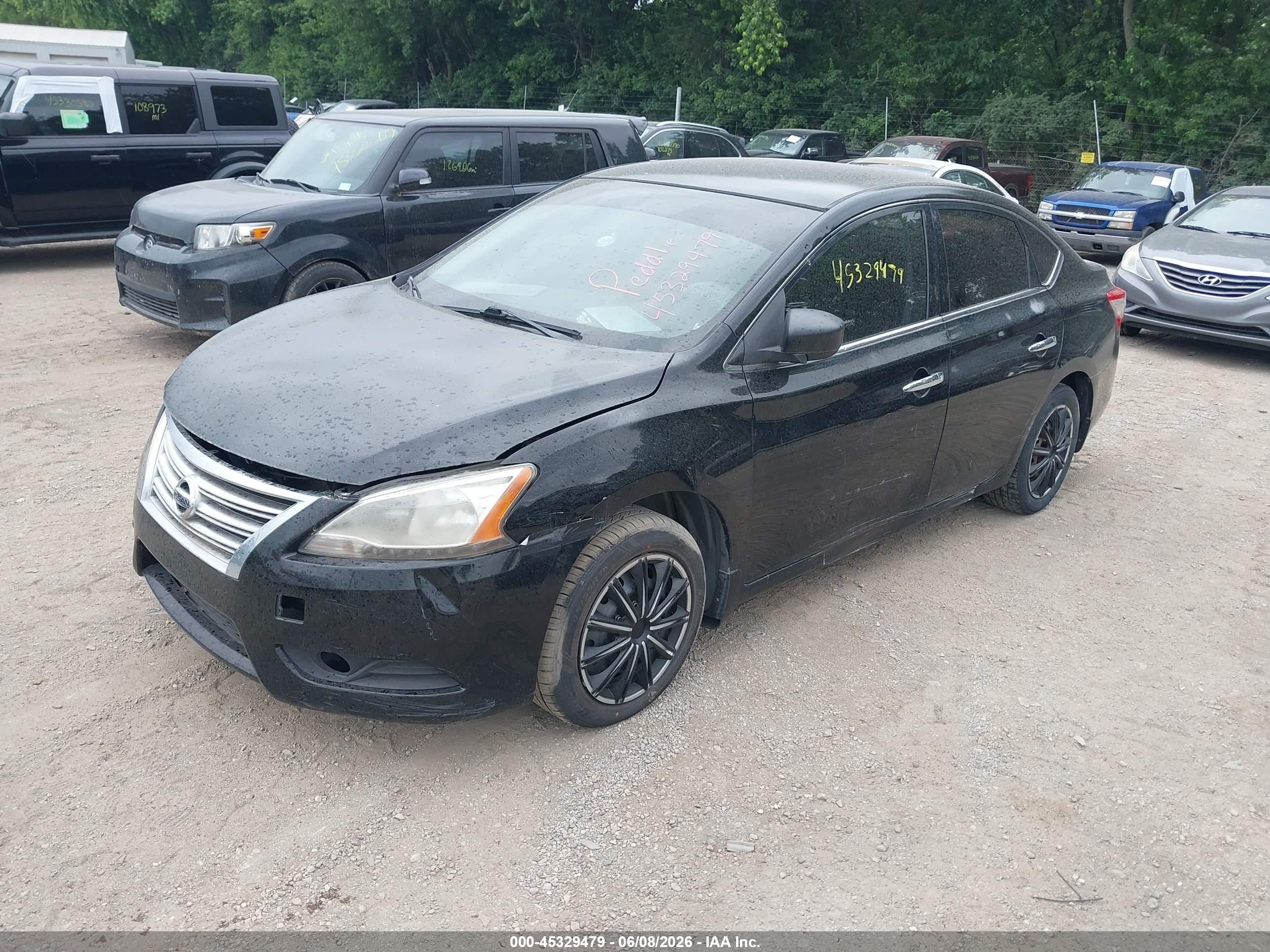 2015 Nissan Sentra S Черный vin: 3N1AB7AP5FY381722