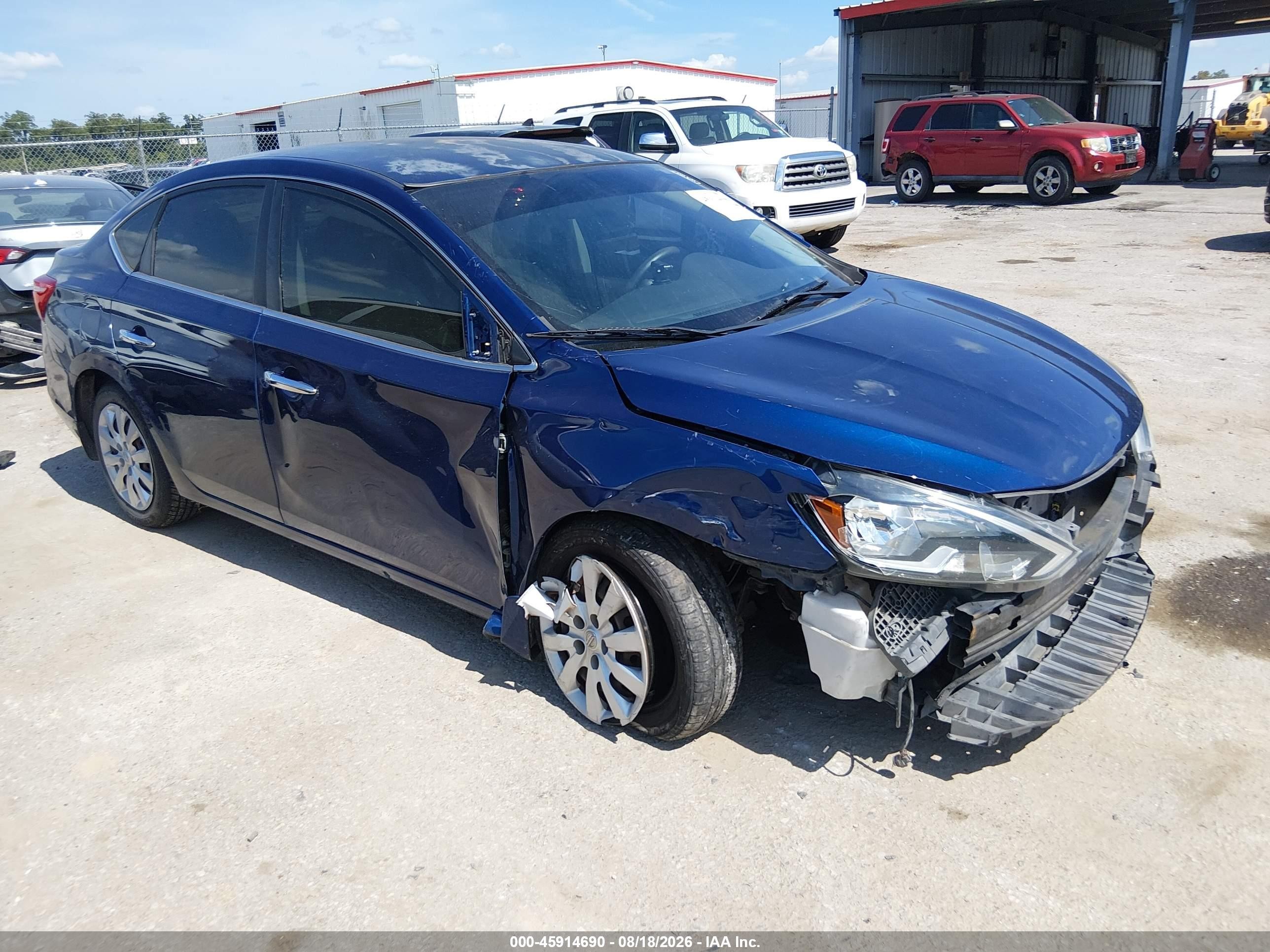 2016 Nissan Sentra S Синий vin: 3N1AB7AP5GY228873