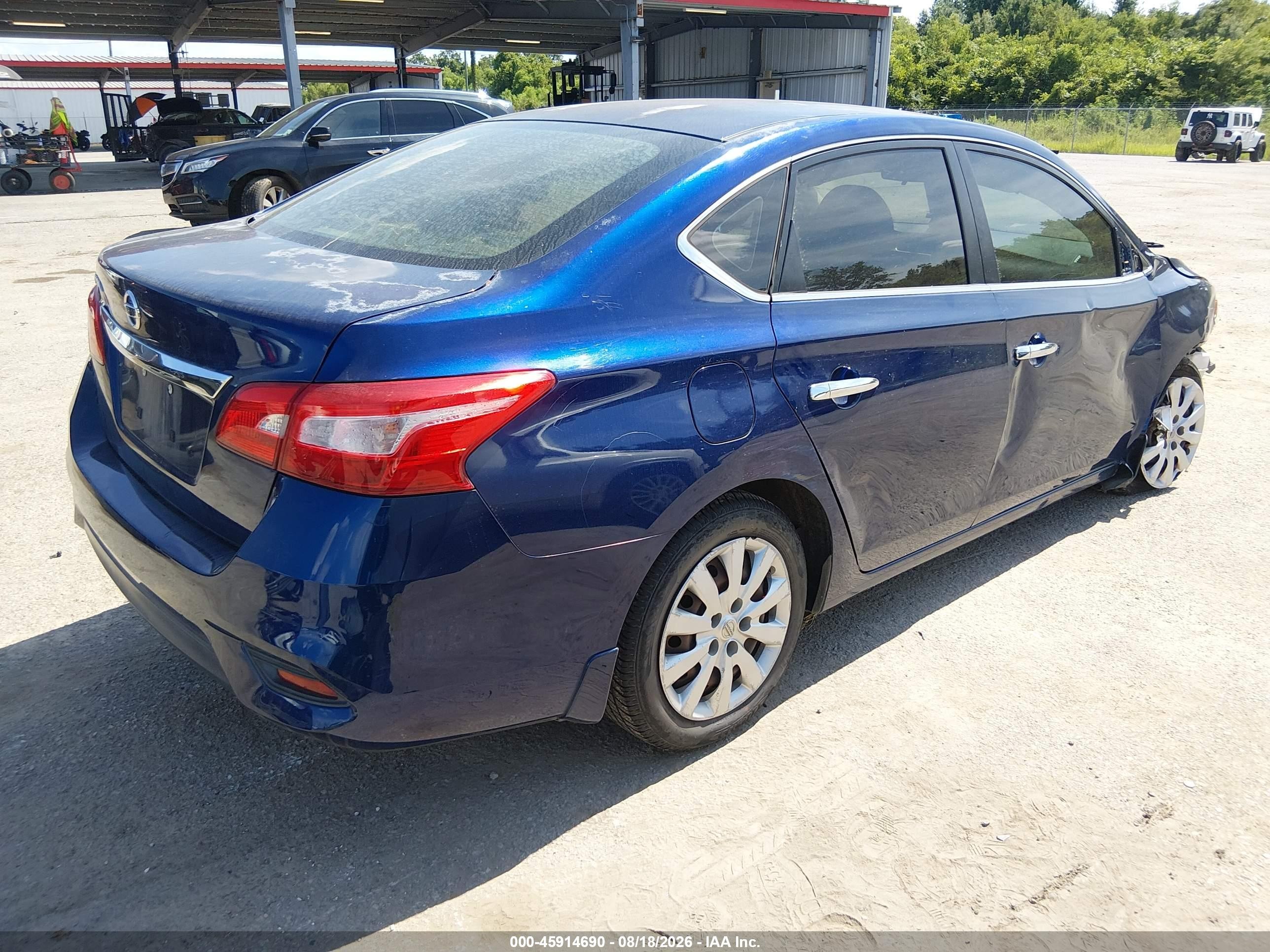 2016 Nissan Sentra S Синий vin: 3N1AB7AP5GY228873