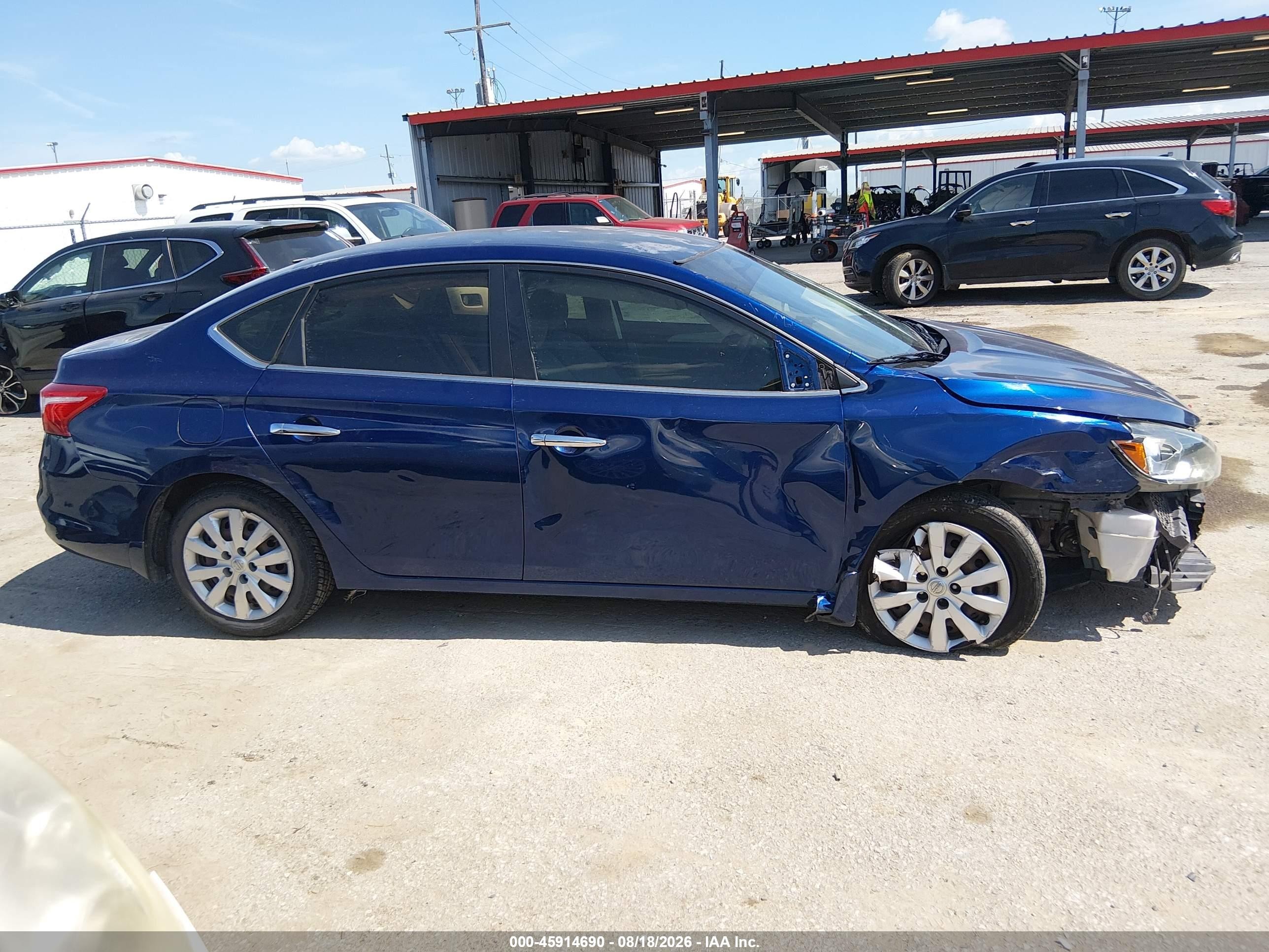 2016 Nissan Sentra S Синий vin: 3N1AB7AP5GY228873