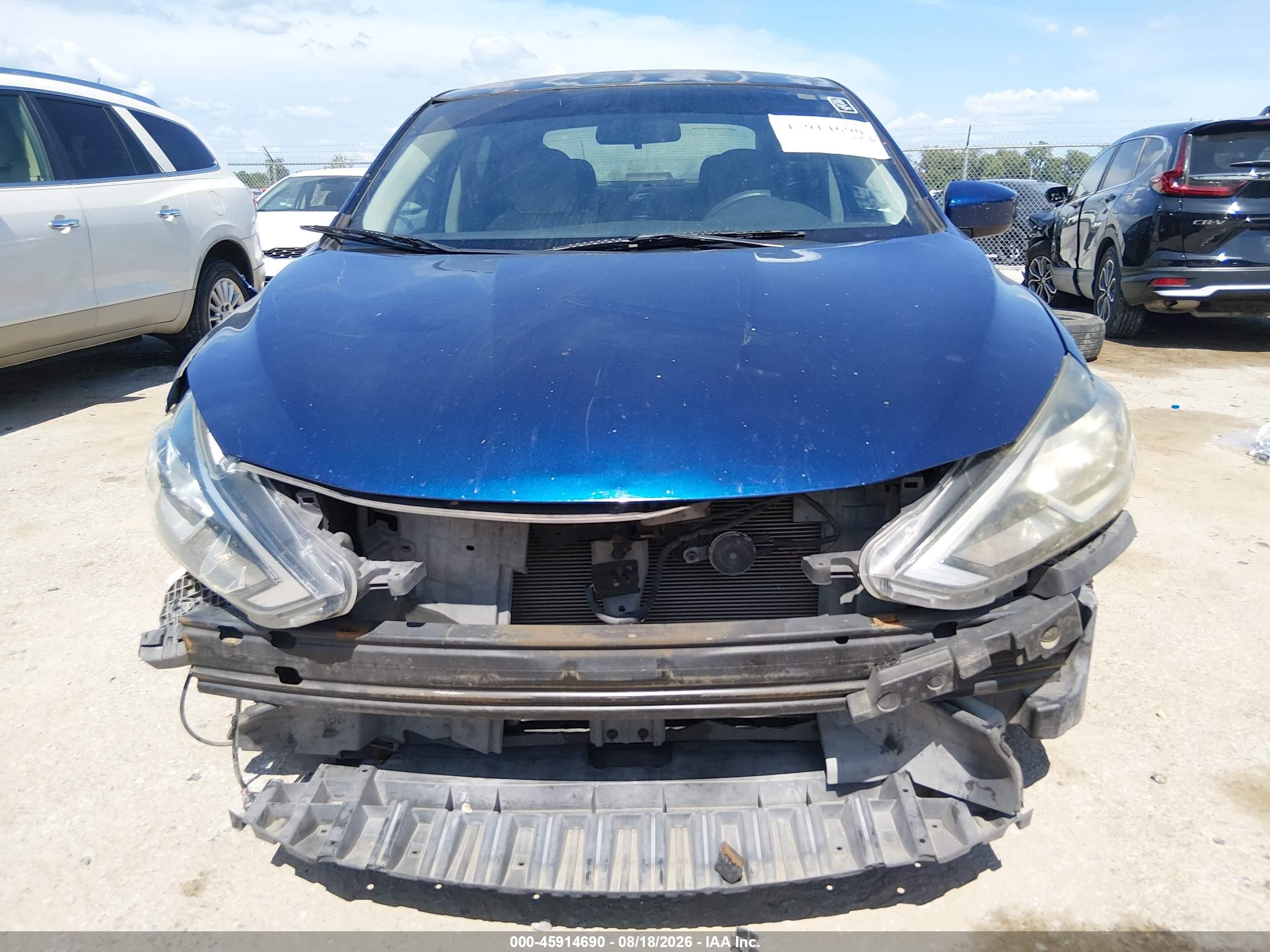 2016 Nissan Sentra S Синий vin: 3N1AB7AP5GY228873