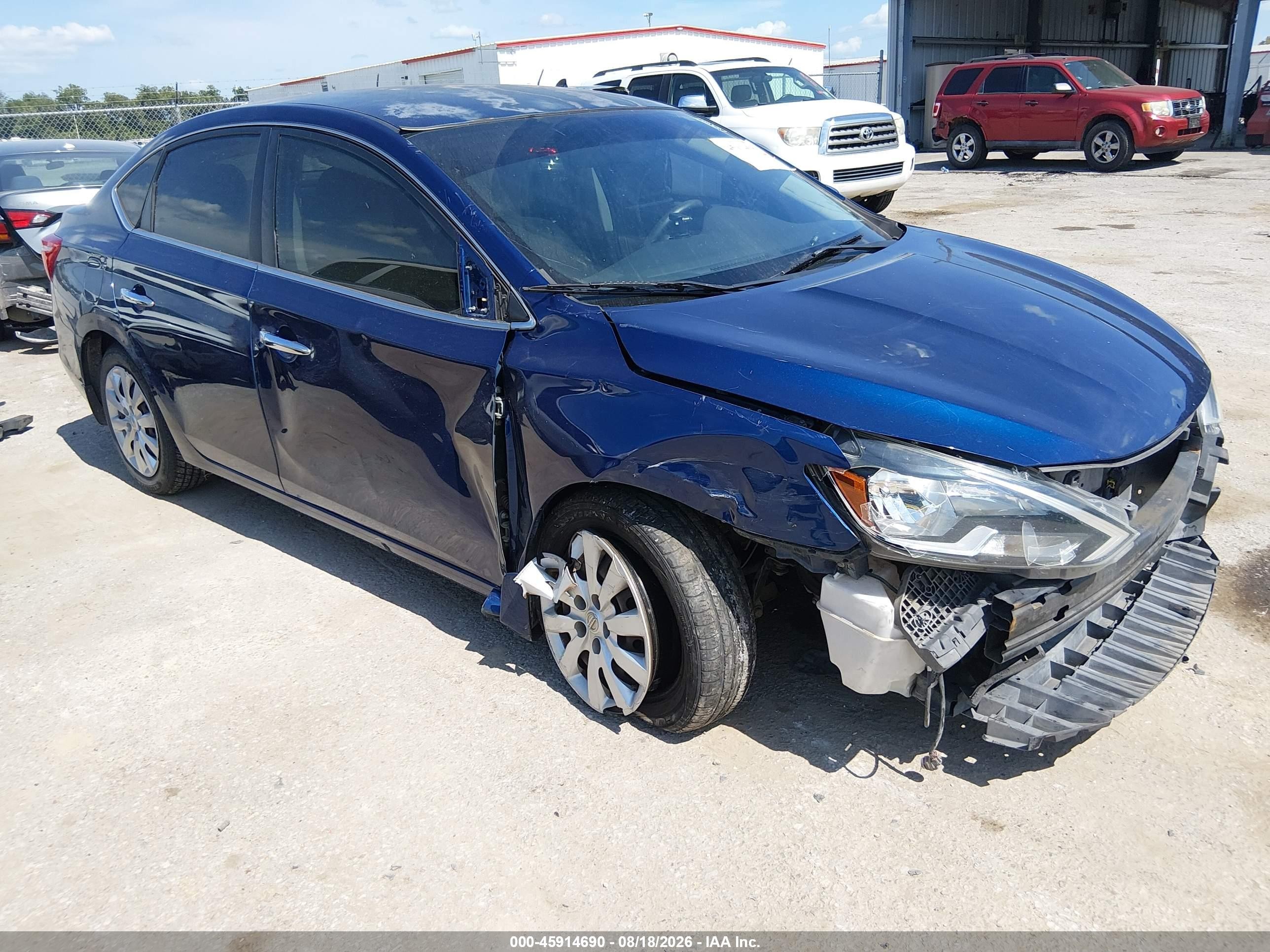 2016 Nissan Sentra S Синий vin: 3N1AB7AP5GY228873