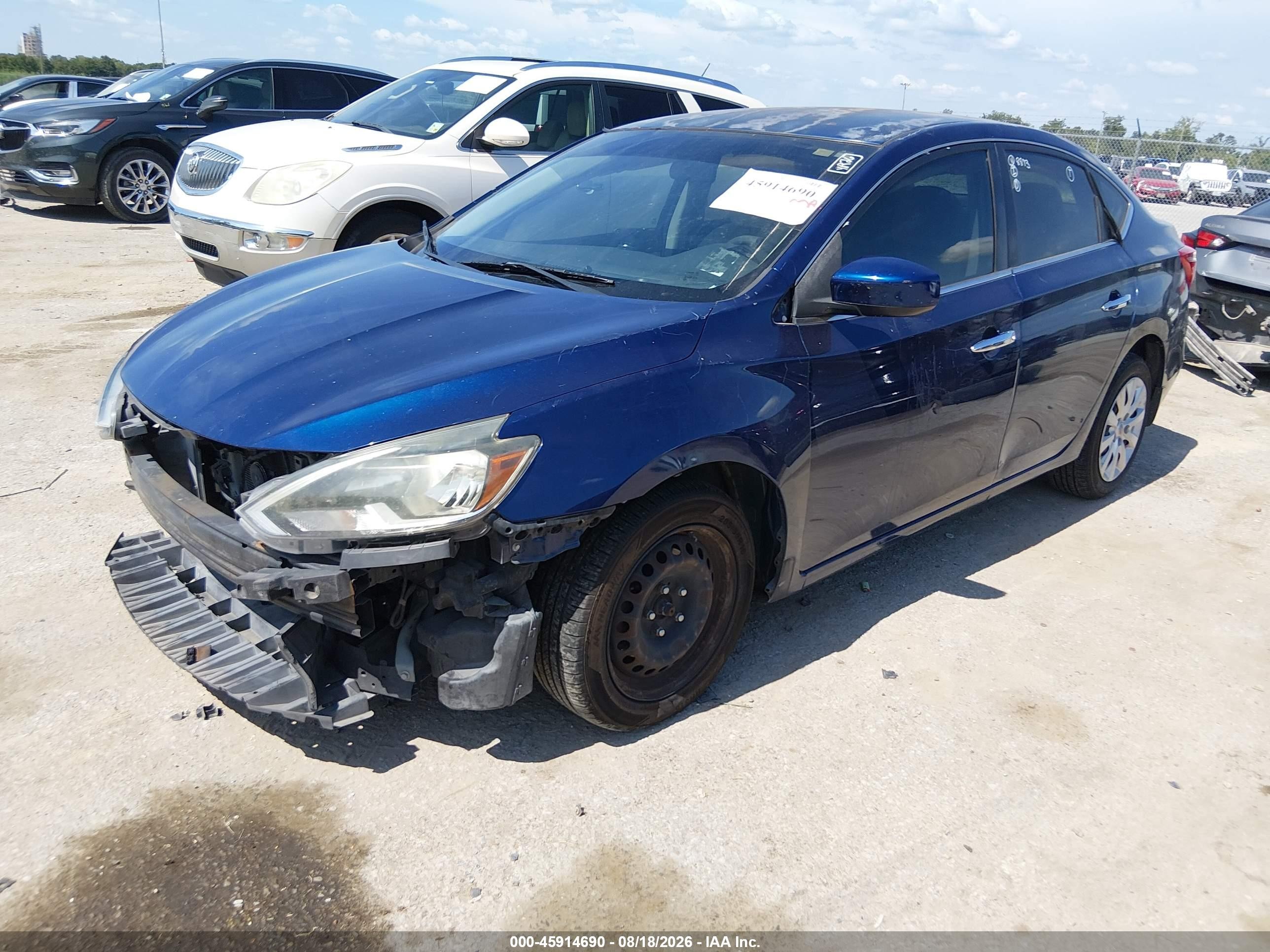 2016 Nissan Sentra S Синий vin: 3N1AB7AP5GY228873