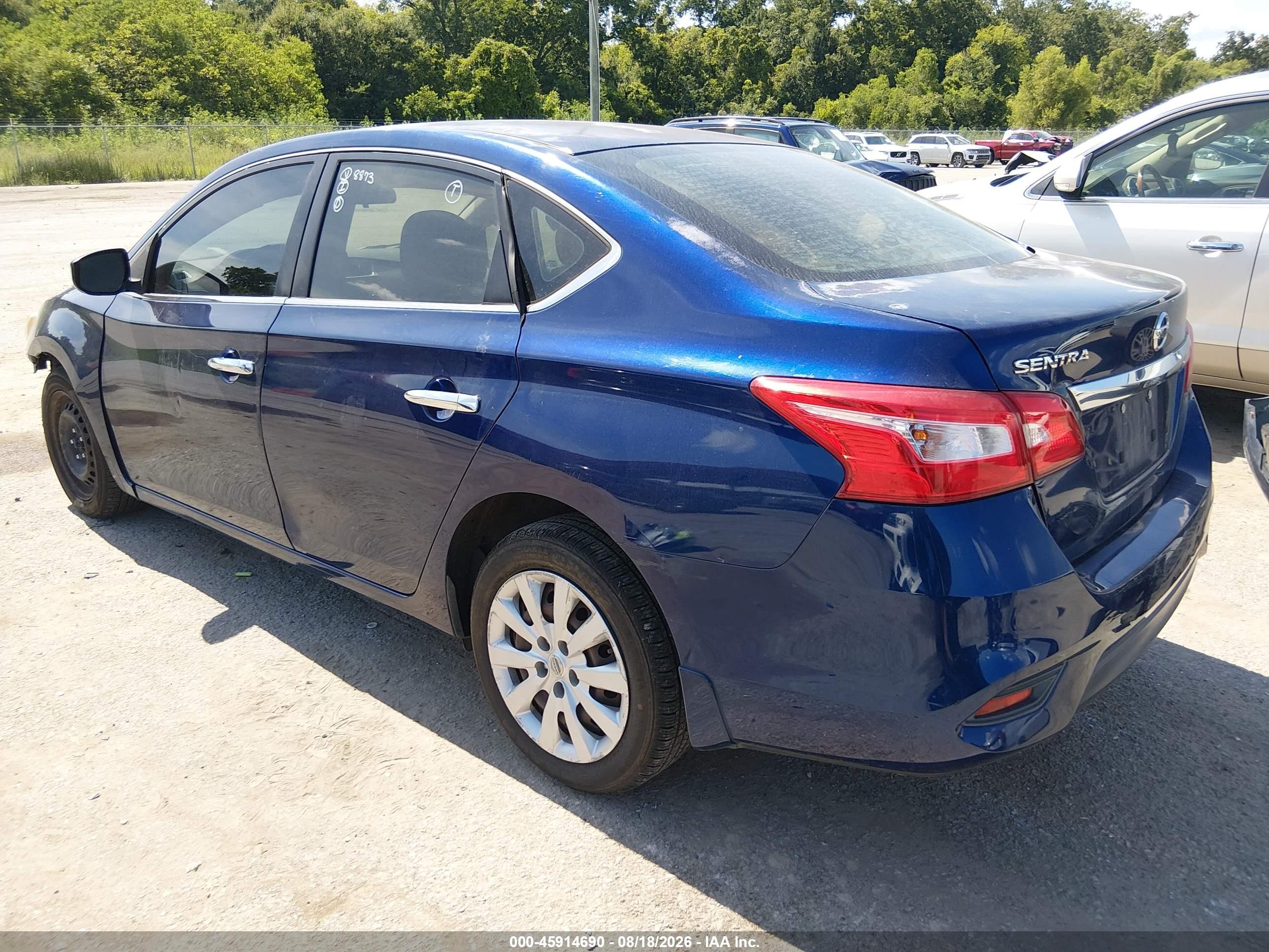 2016 Nissan Sentra S Синий vin: 3N1AB7AP5GY228873