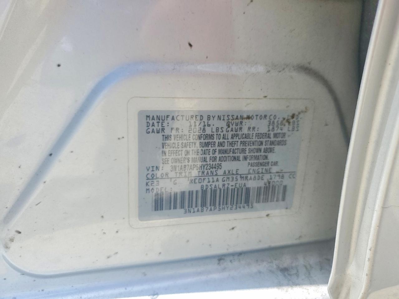 2017 Nissan Sentra Sr Silver vin: 3N1AB7AP5HY234495