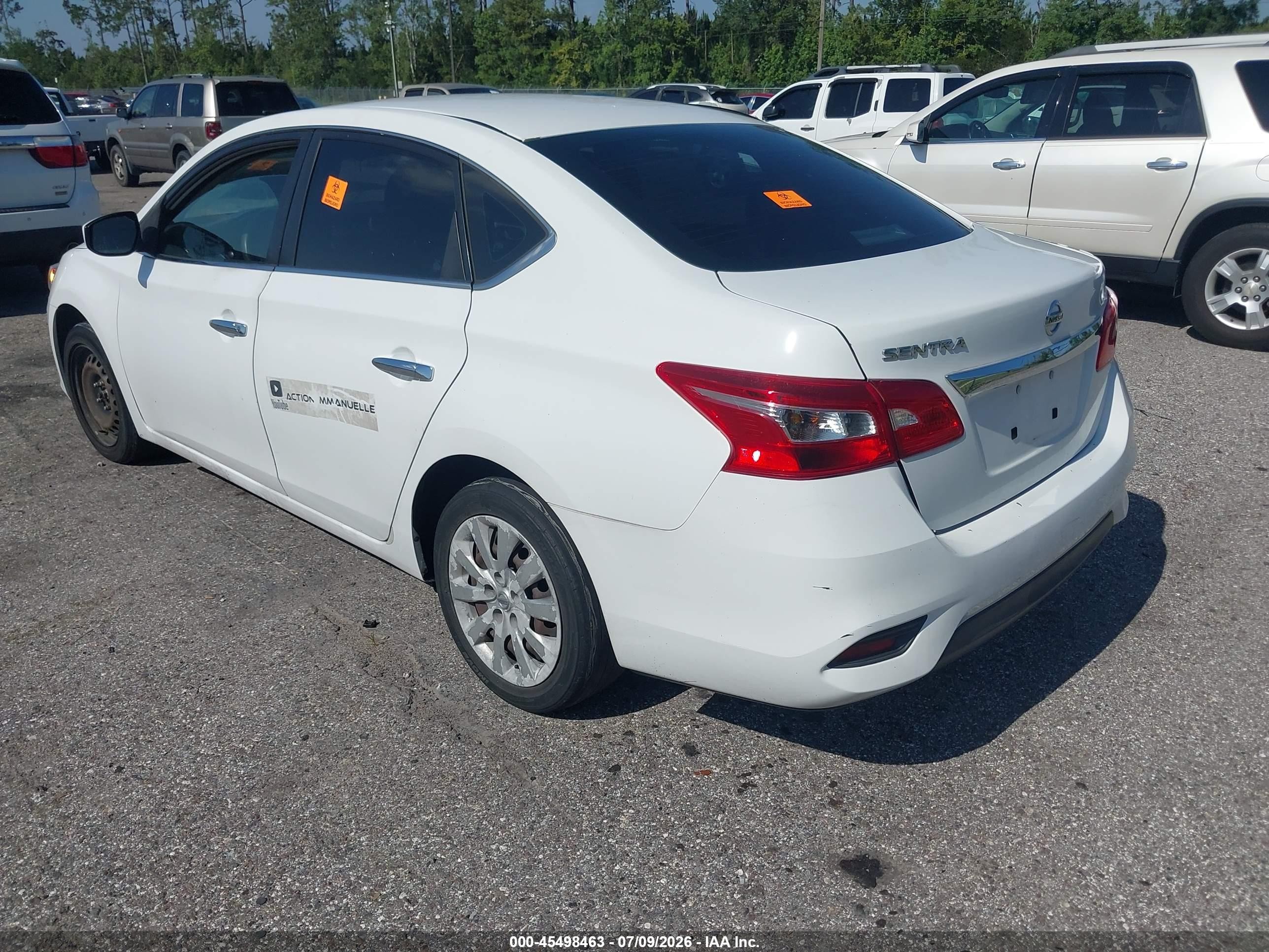 2018 Nissan Sentra S White vin: 3N1AB7AP5JY297022