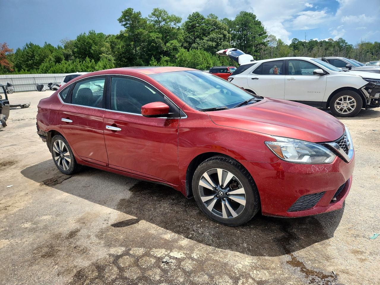 2019 Nissan Sentra Sv Бордовый vin: 3N1AB7AP5KY232480