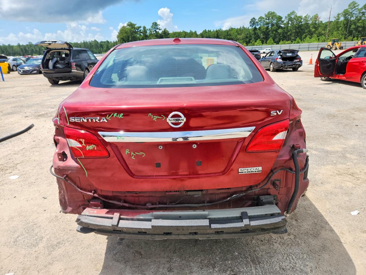 2019 Nissan Sentra Sv Бордовый vin: 3N1AB7AP5KY232480