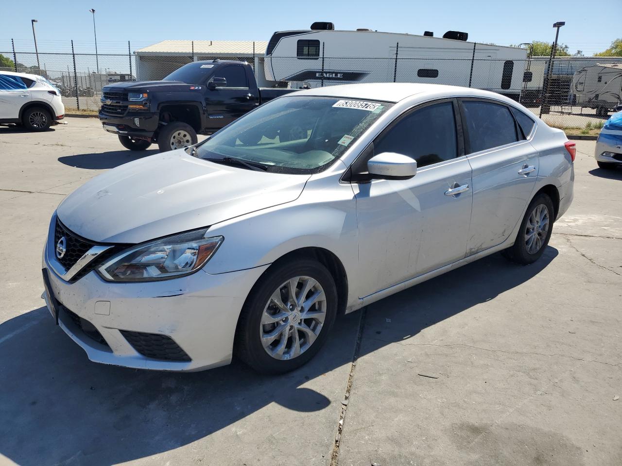 2019 Nissan Sentra Sv Серебряный vin: 3N1AB7AP5KY328321 Damage: Left Rear Door, Multiple Scratches Heavy, 4