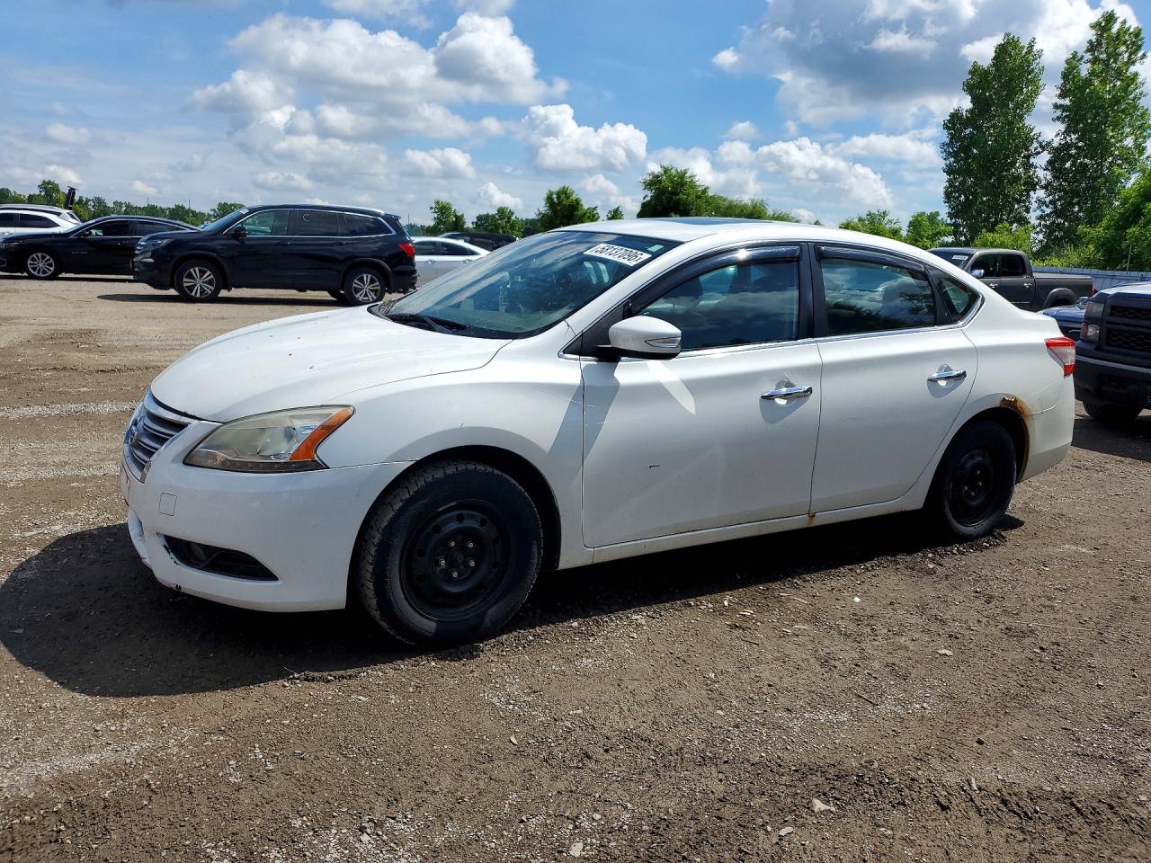 2013 Nissan Sentra S White vin: 3N1AB7AP6DL561916