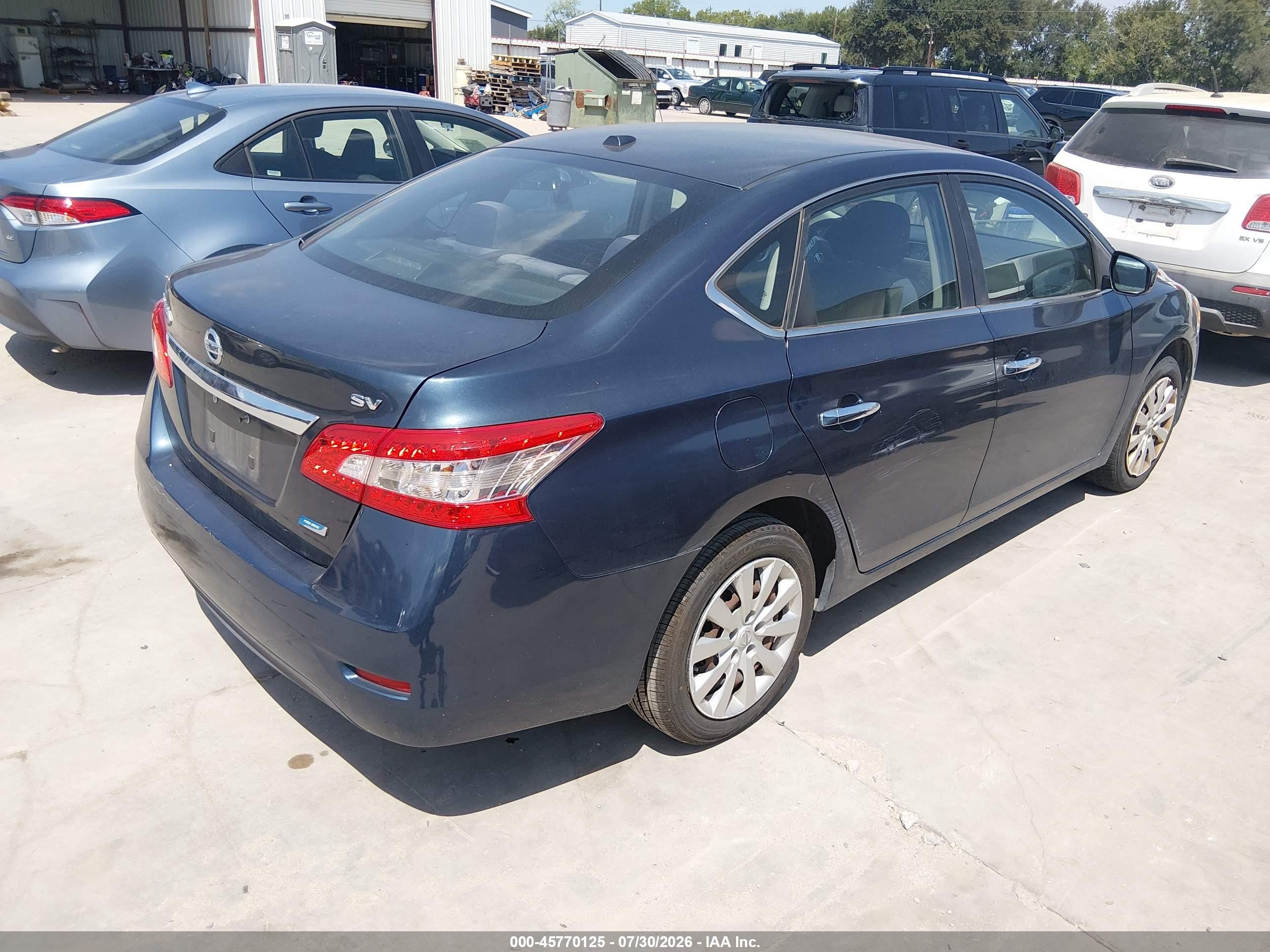 2013 Nissan Sentra Sv Blue vin: 3N1AB7AP6DL611035