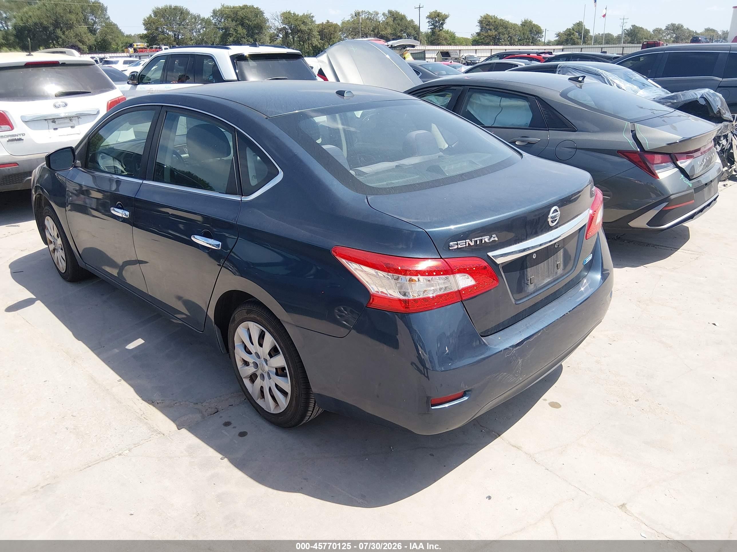 2013 Nissan Sentra Sv Blue vin: 3N1AB7AP6DL611035