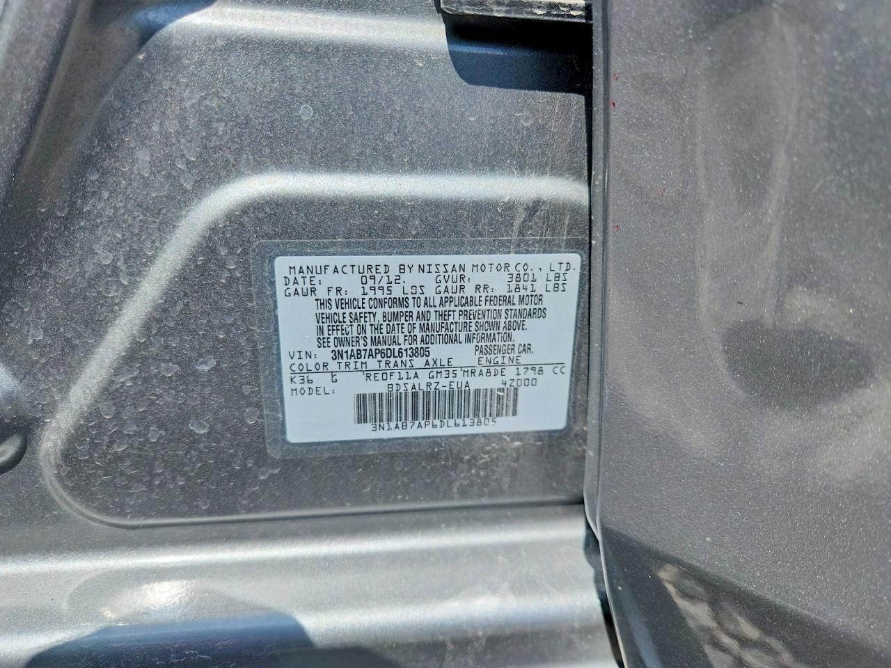 2013 Nissan Sentra S Silver vin: 3N1AB7AP6DL613805