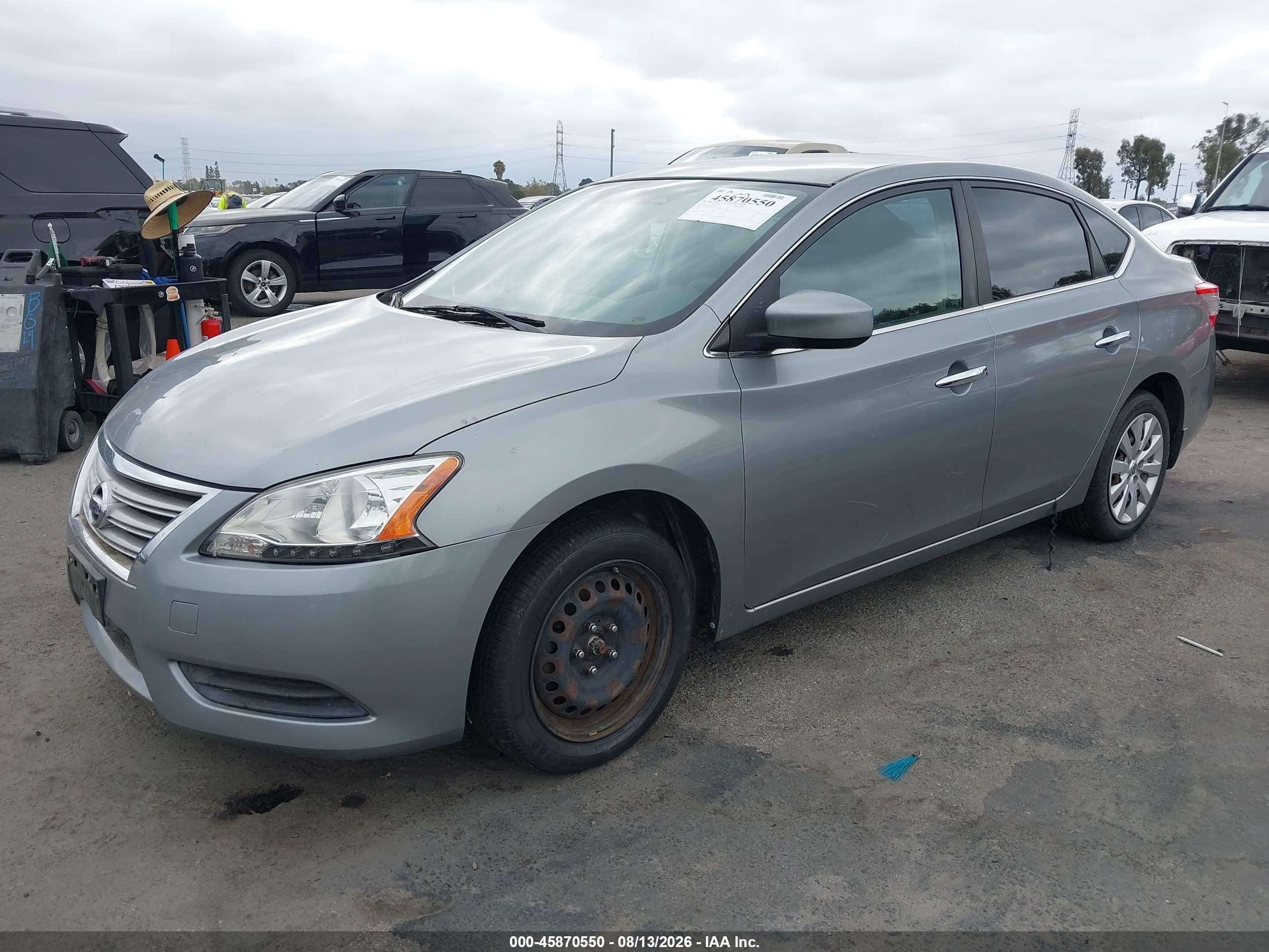 2013 Nissan Sentra Sv Серебряный vin: 3N1AB7AP6DL614579