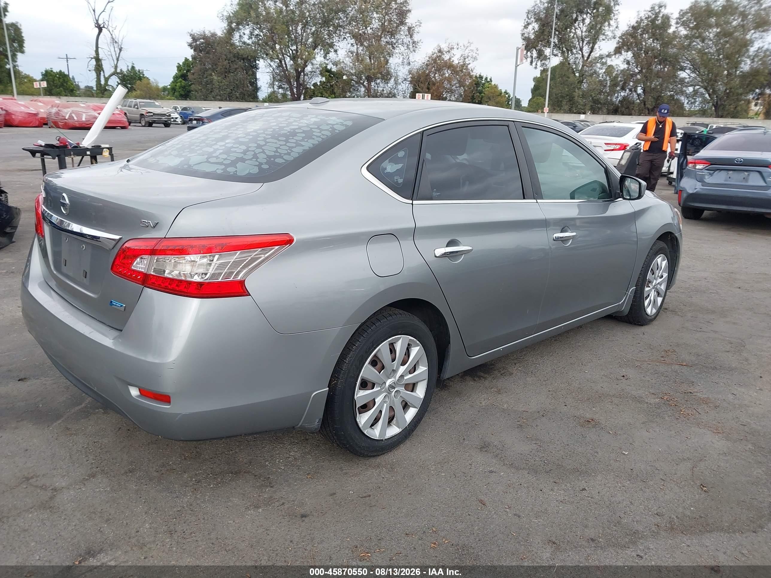 2013 Nissan Sentra Sv Серебряный vin: 3N1AB7AP6DL614579